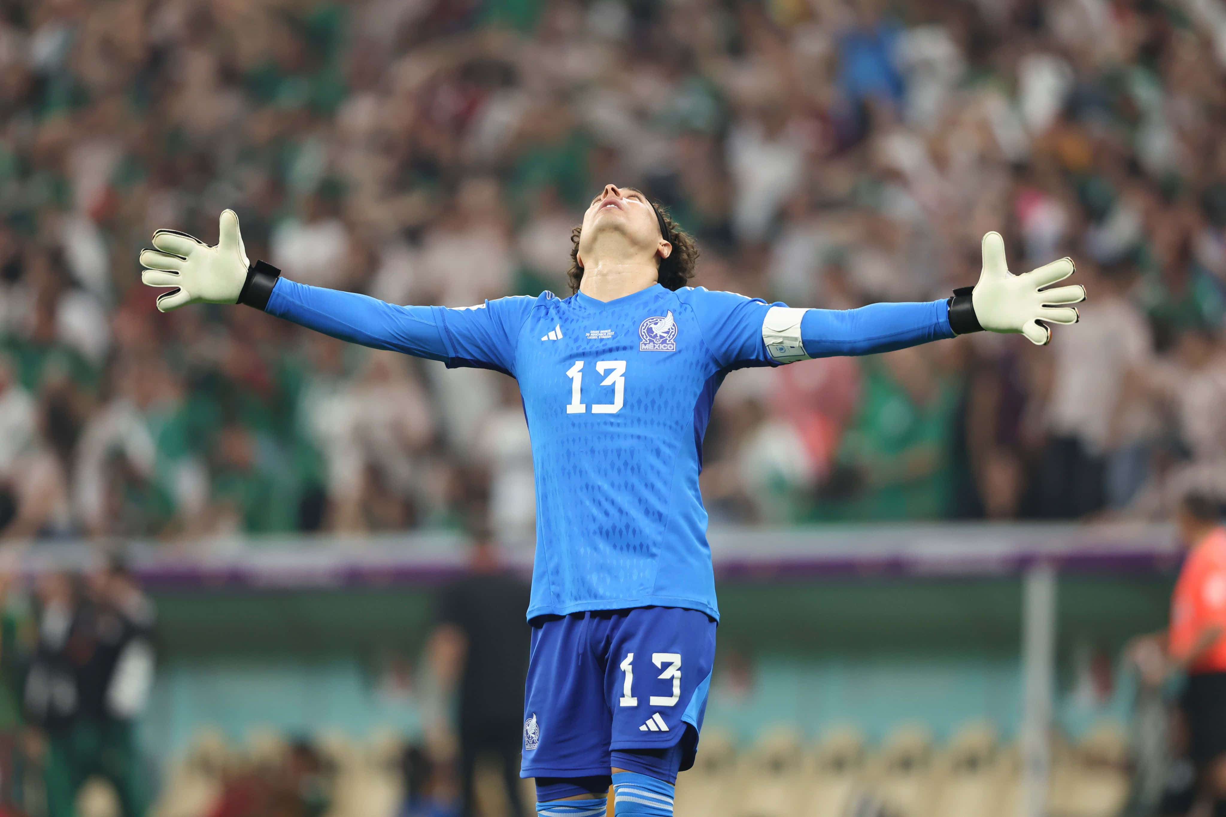 Goalkeeper, blue jersey, number 13, 4K Desktop Wallpaper