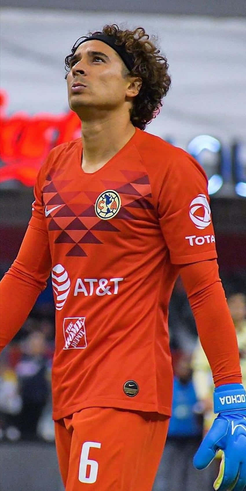 soccer goalkeeper, vibrant orange uniform, number six, HD Phone Wallpaper