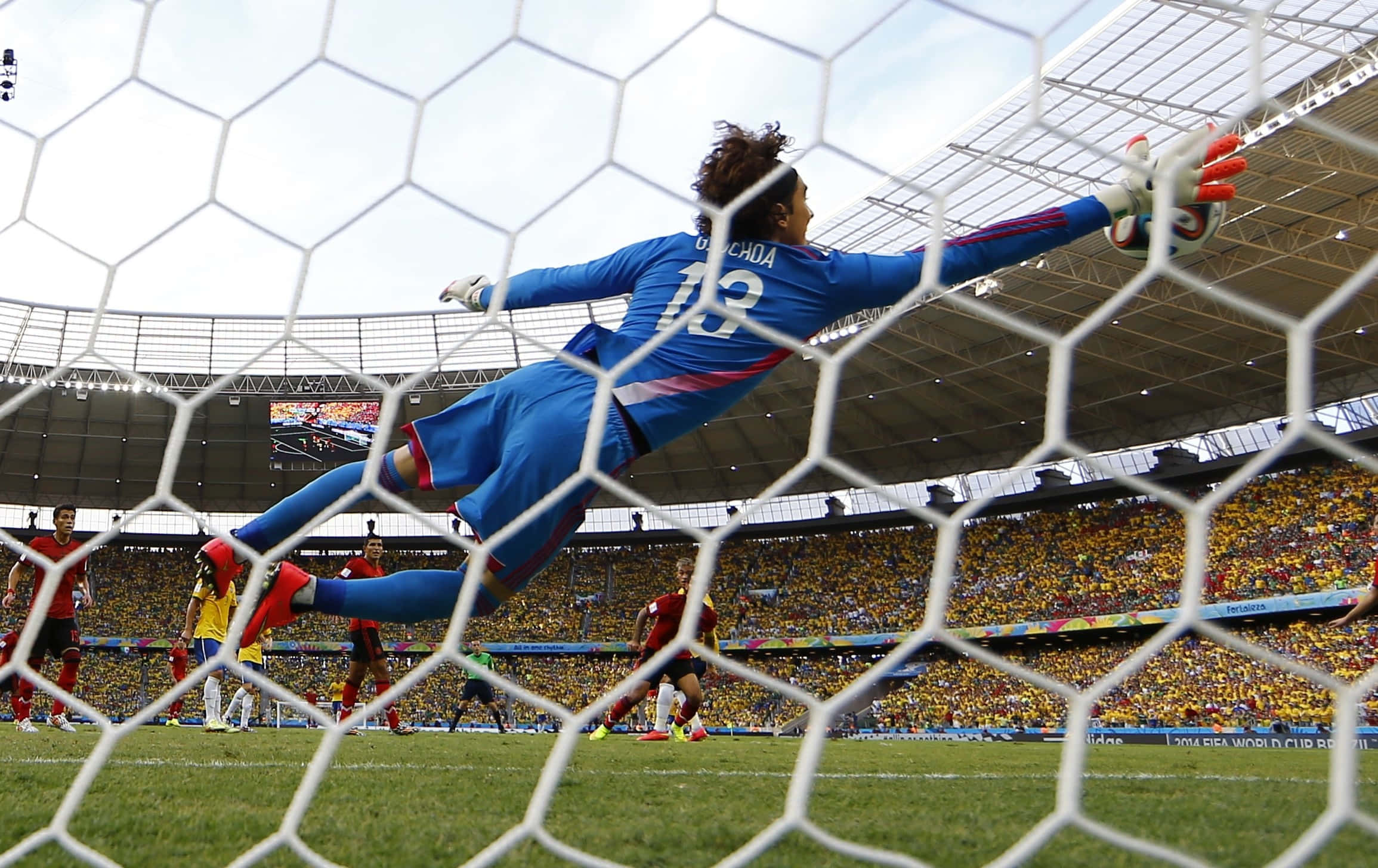 Goalkeeper, blue, soccer, Full HD Desktop Wallpaper