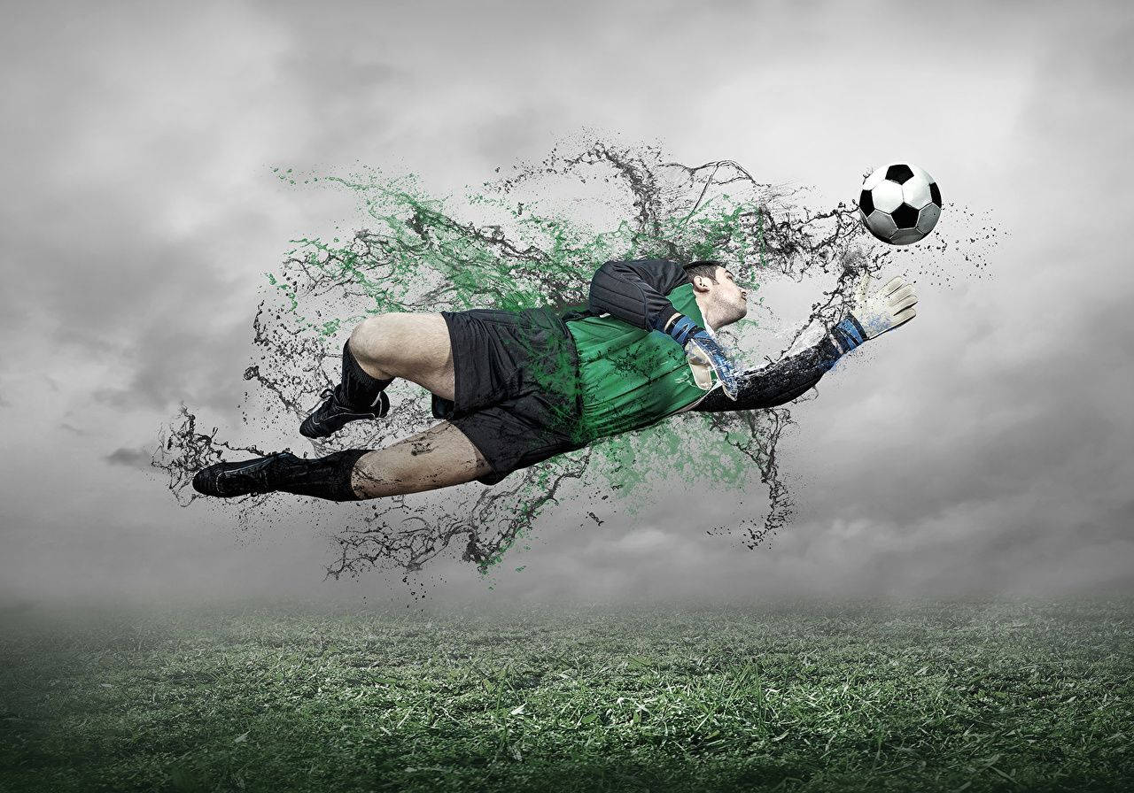 green jersey, green and black particles, cloudy sky, HD Desktop Wallpaper