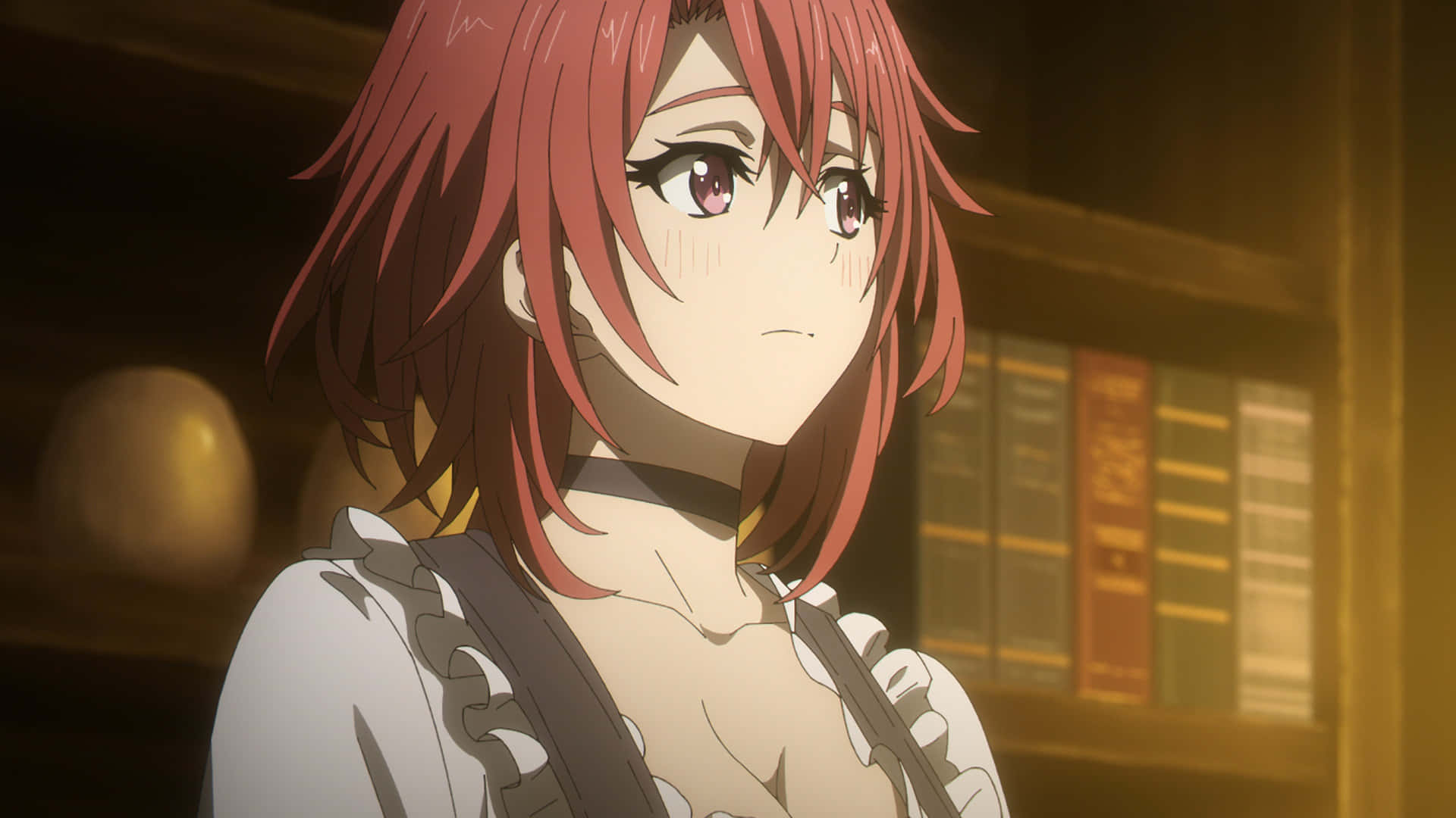 Goblin Slayer Cow Girl, red-haired, purple eyes, Full HD Desktop Wallpaper
