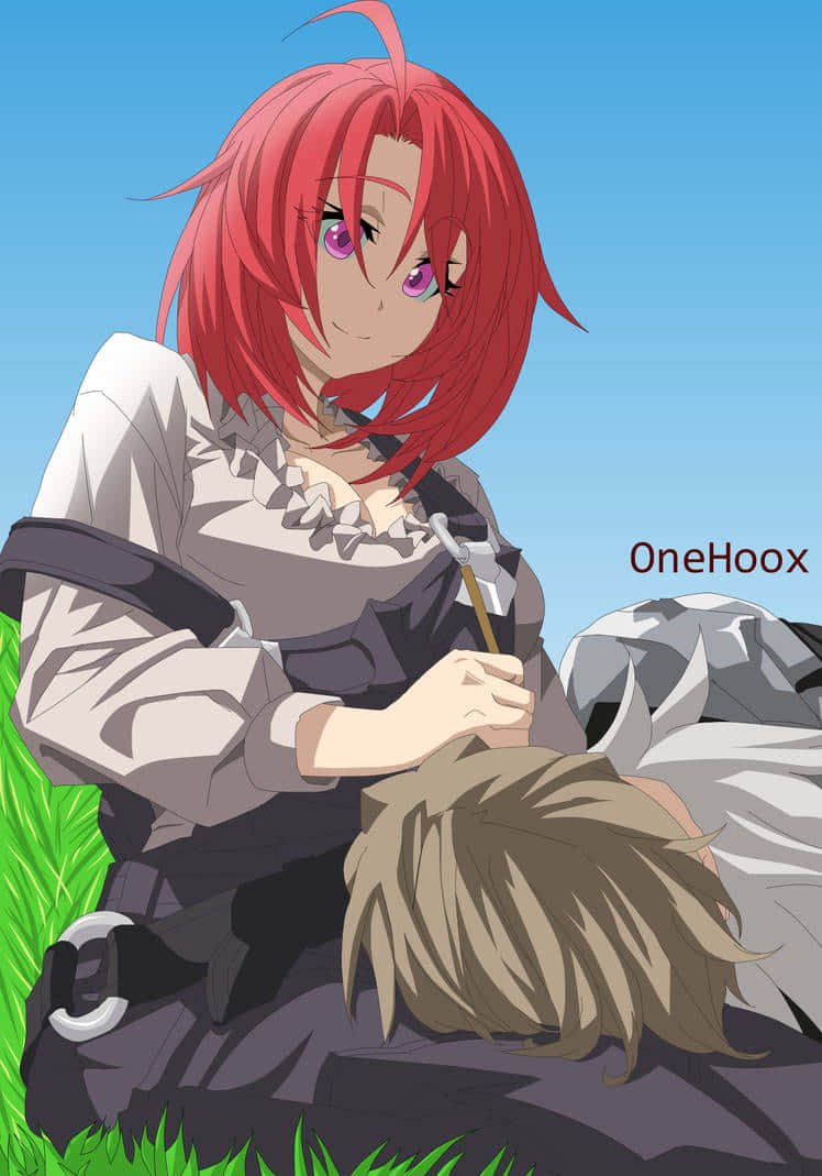 Goblin Slayer Cow Girl, red-haired, purple eyes, SD Phone Wallpaper