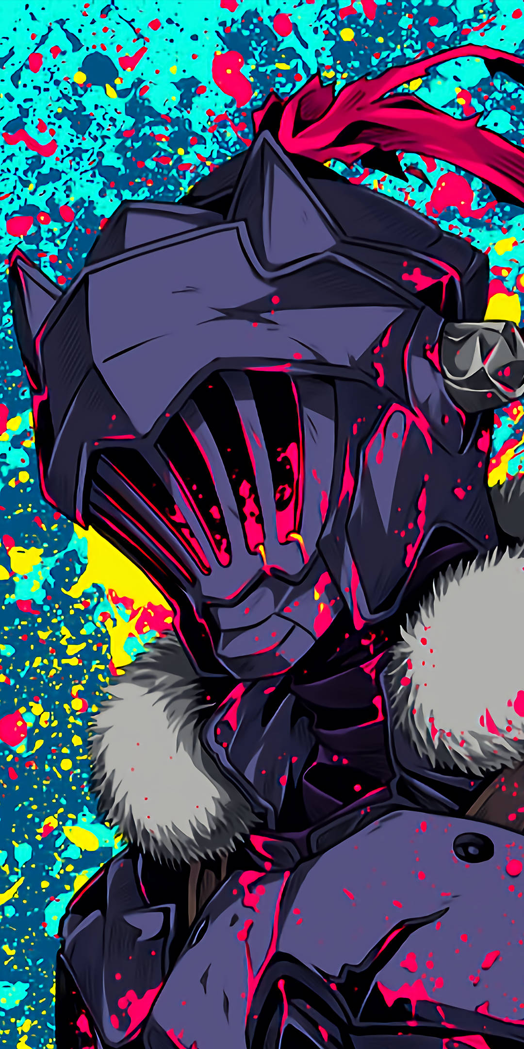 Goblin Slayer, red scarf, fur collar, Full HD Phone Wallpaper