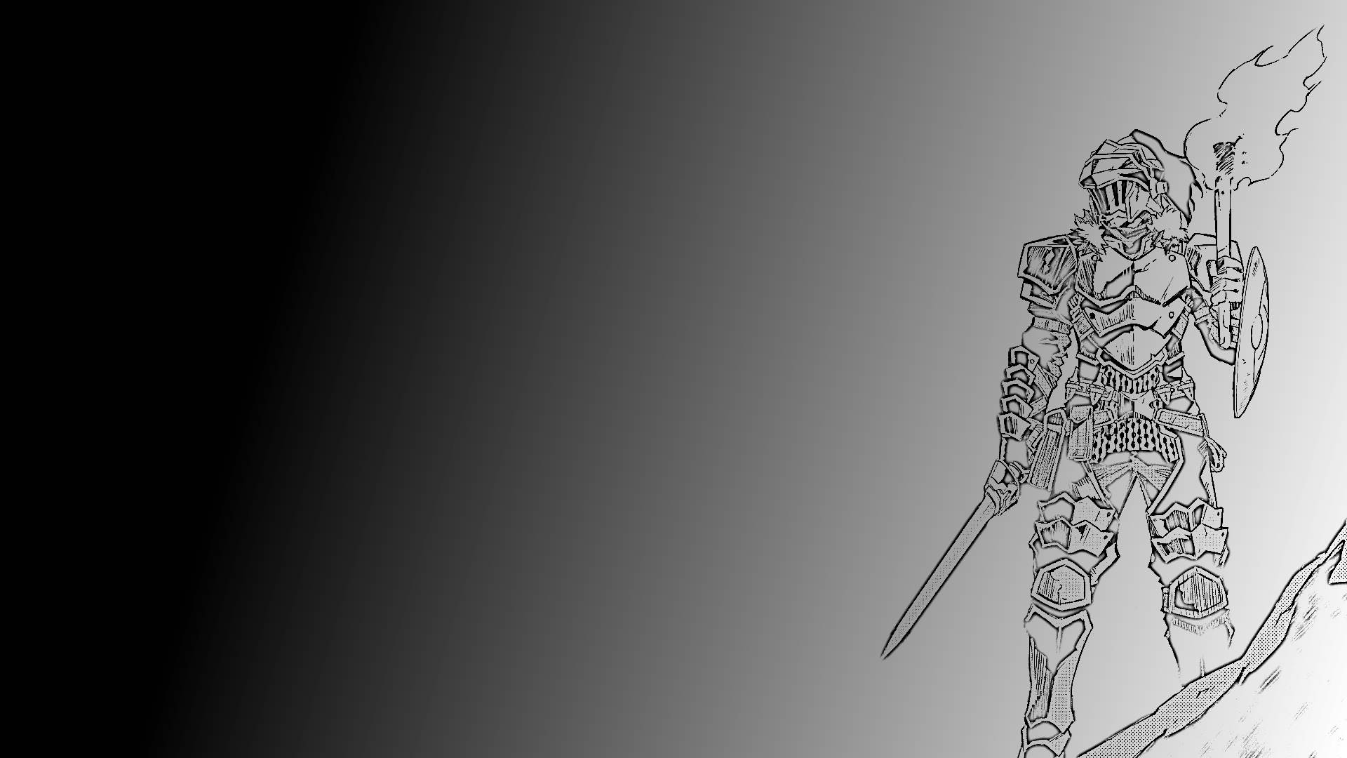 Goblin Slayer, armor outline, flaming torch, Full HD Desktop Wallpaper