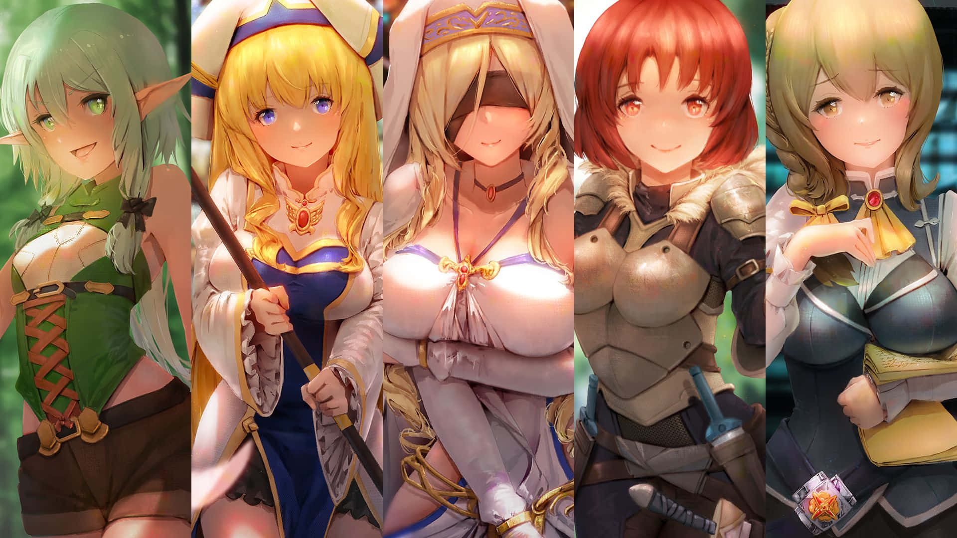 Goblin Slayer, anime-style, female characters, Full HD Desktop Wallpaper