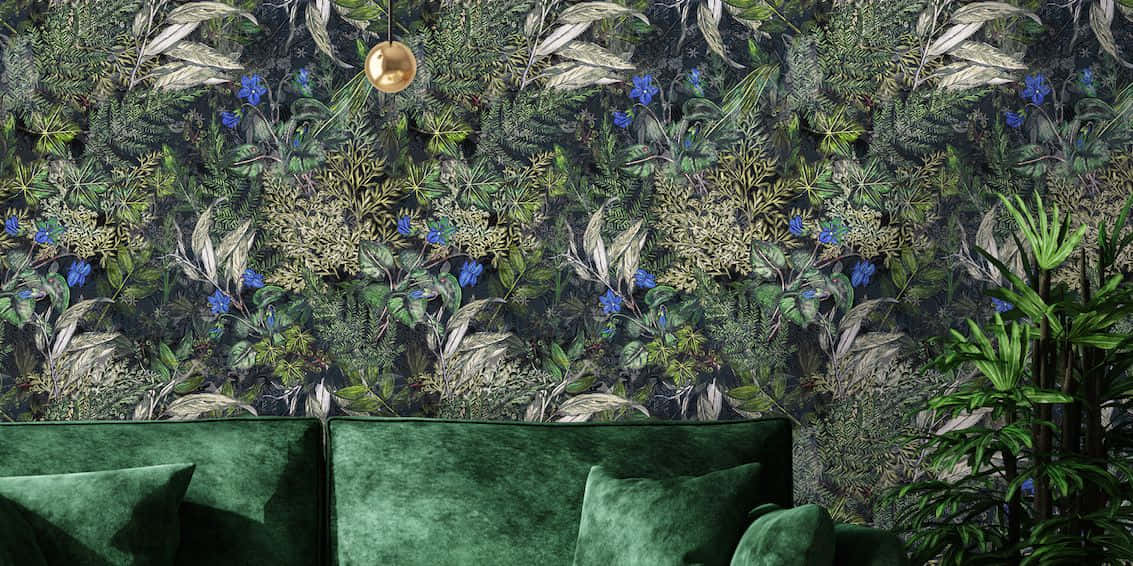 Goblincore, velvet couch, forest, SD Desktop Wallpaper