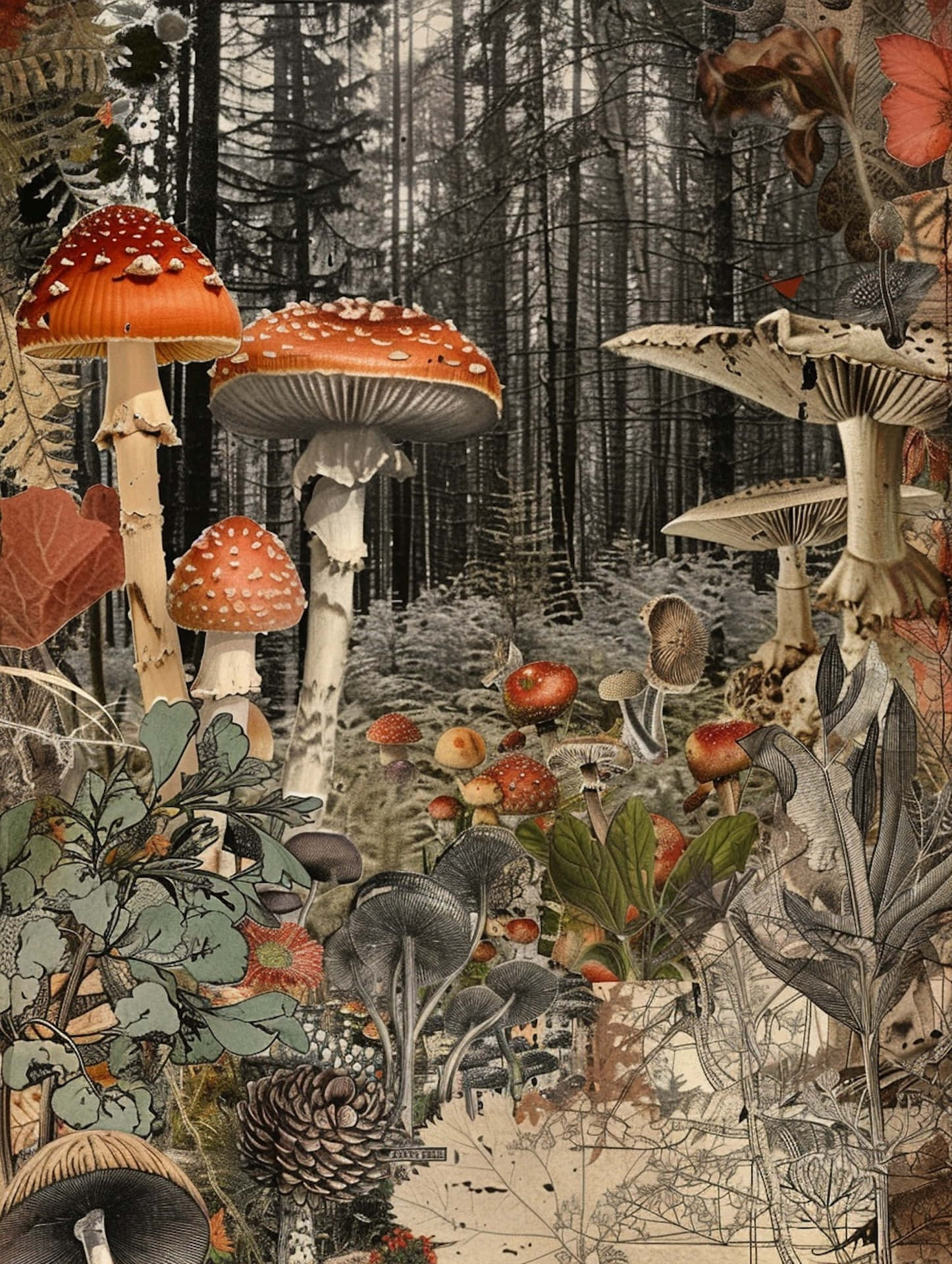 enchanted forest, mushrooms, goblincore aesthetic, Full HD Phone Wallpaper