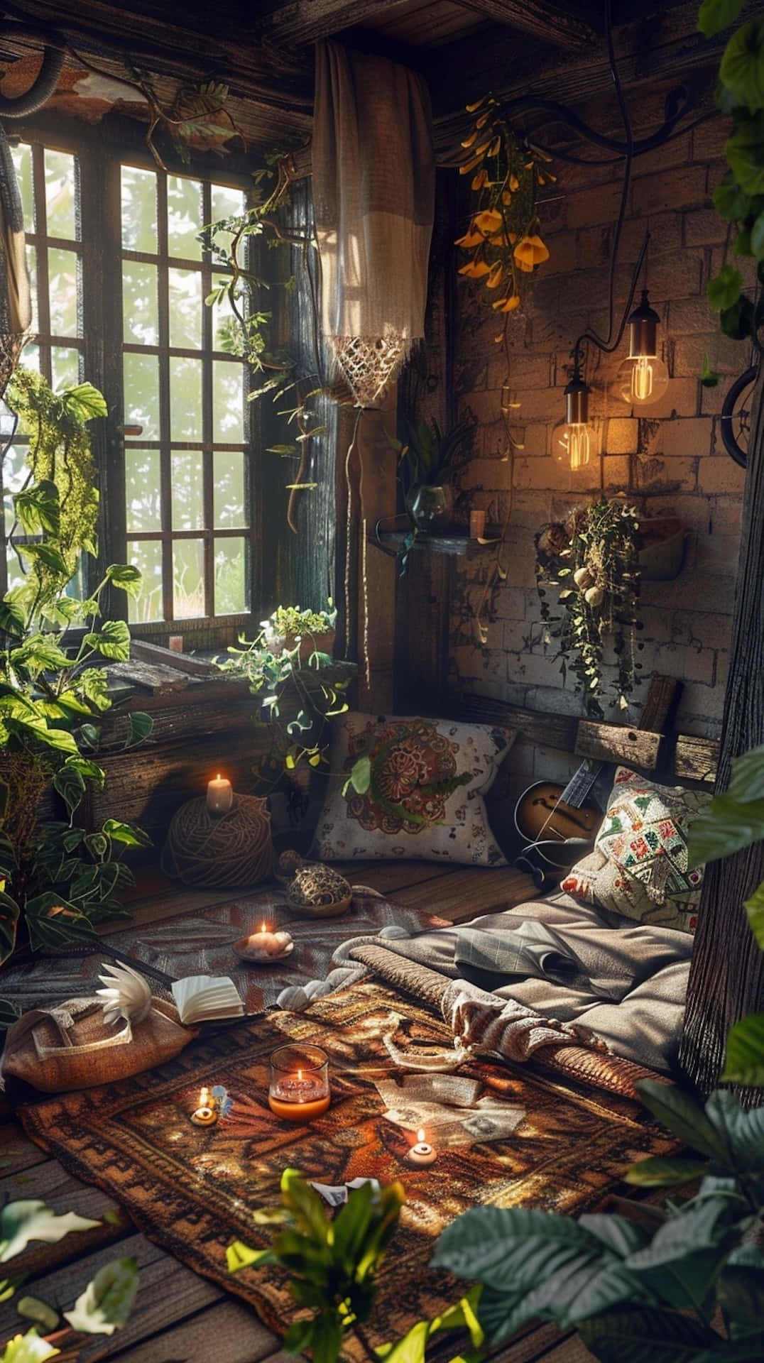 Goblincore, sunlight, window, Full HD Phone Wallpaper