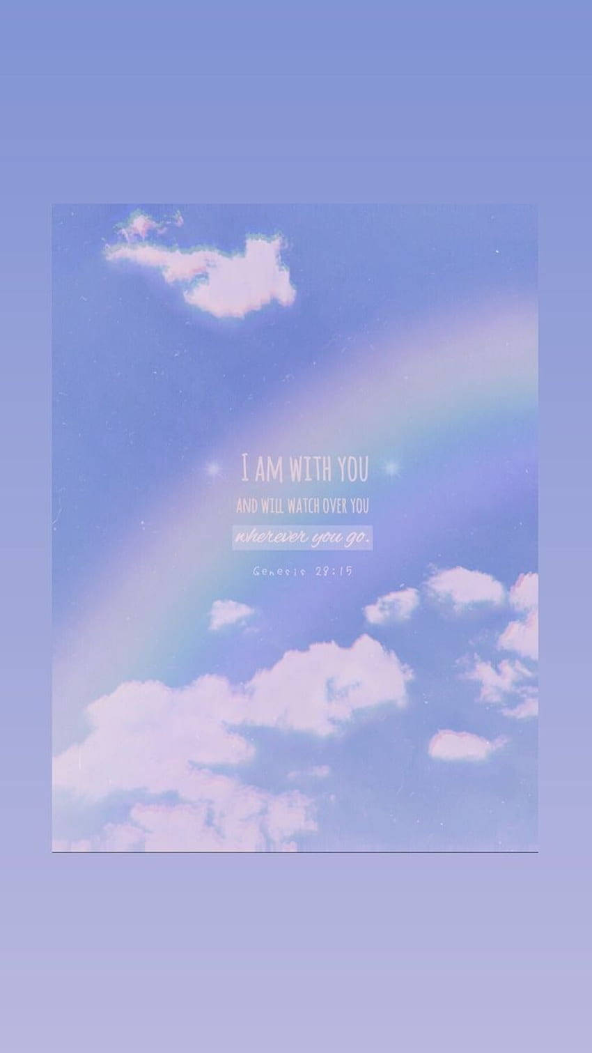 pastel sky, fluffy clouds, gentle rainbow, HD Phone Wallpaper