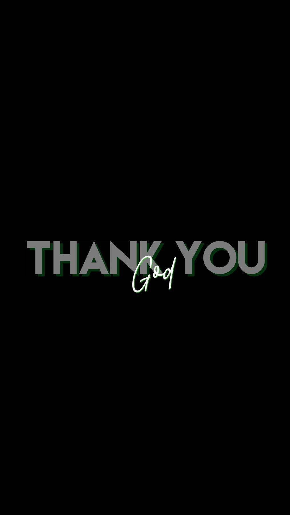 THANK YOU, glowing green outline, cursive God, HD Phone Wallpaper