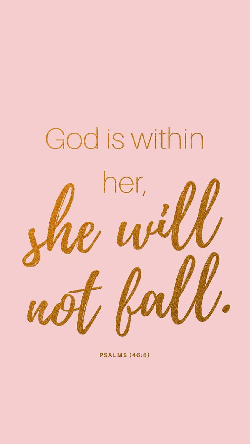 God is within her, she will not fall, PSALMS (46:5), soft pink background, HD Phone Wallpaper