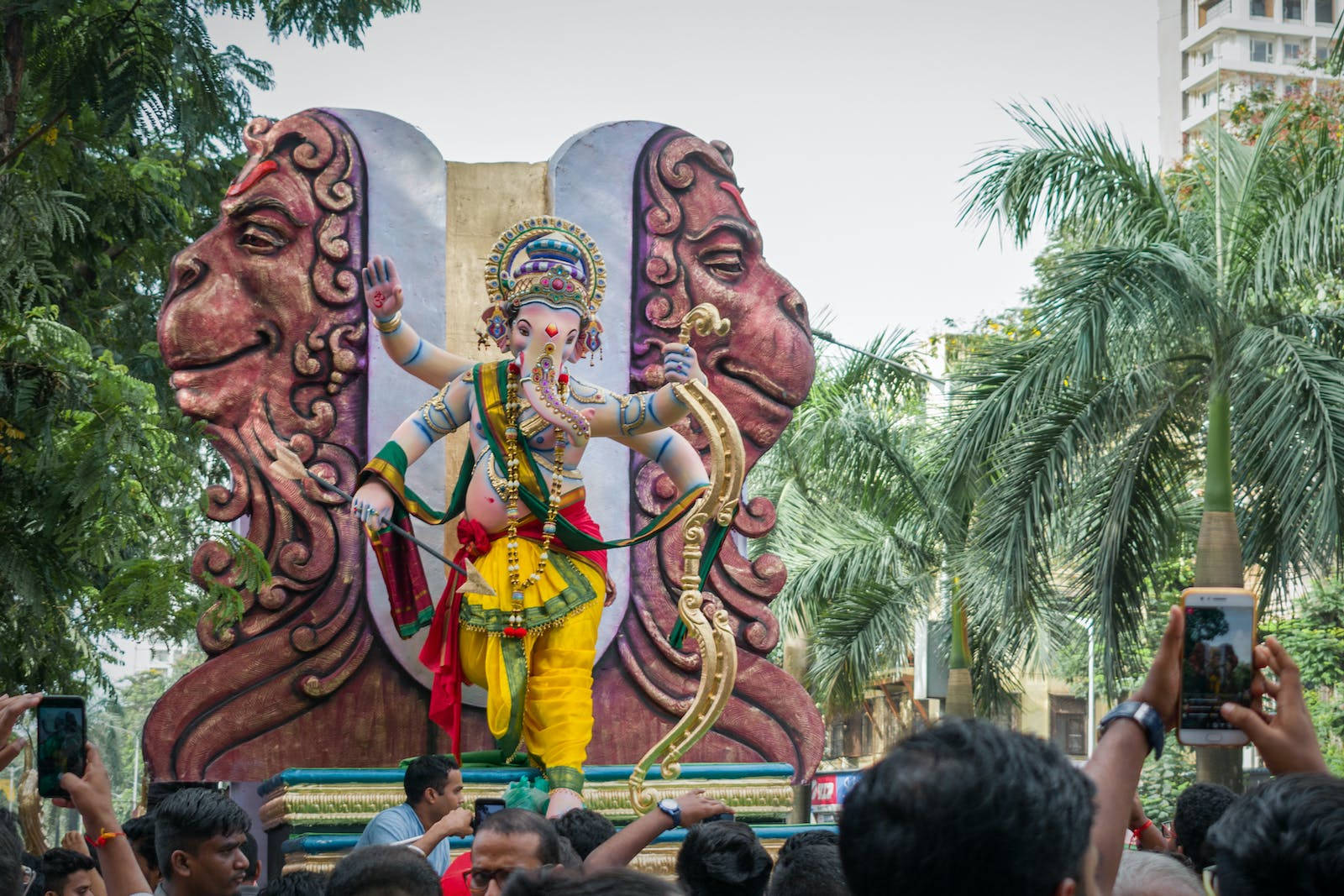 God Ganesh, sculpture, platform, HD Desktop Wallpaper