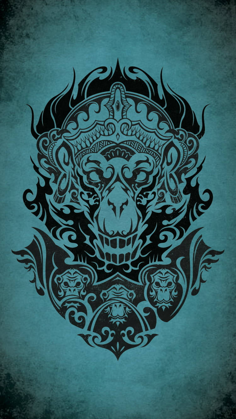 God Hanuman, blue and black abstract, black monkey head, HD Phone Wallpaper
