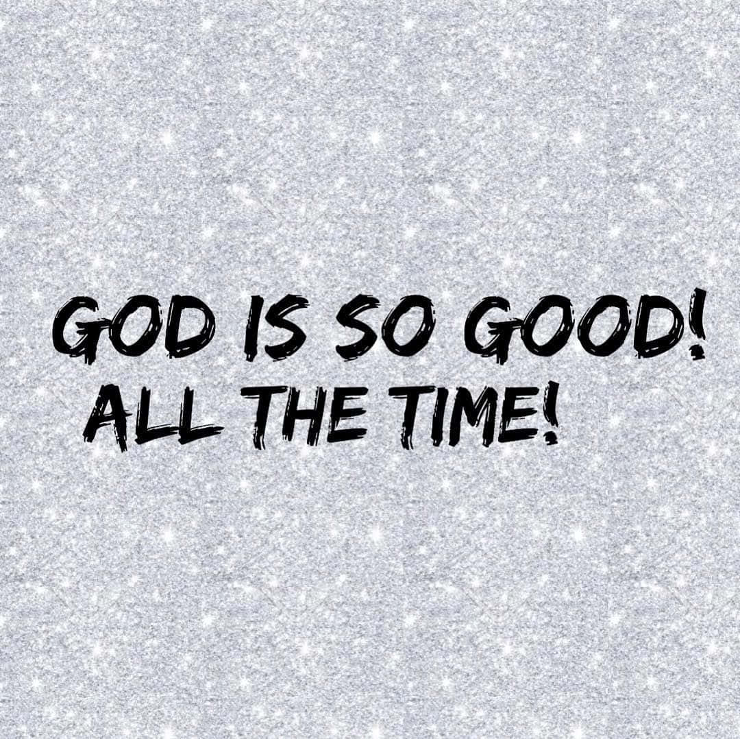God Is Good, sparkling silver glitter background, bold black brushstroke text, SD Desktop Wallpaper
