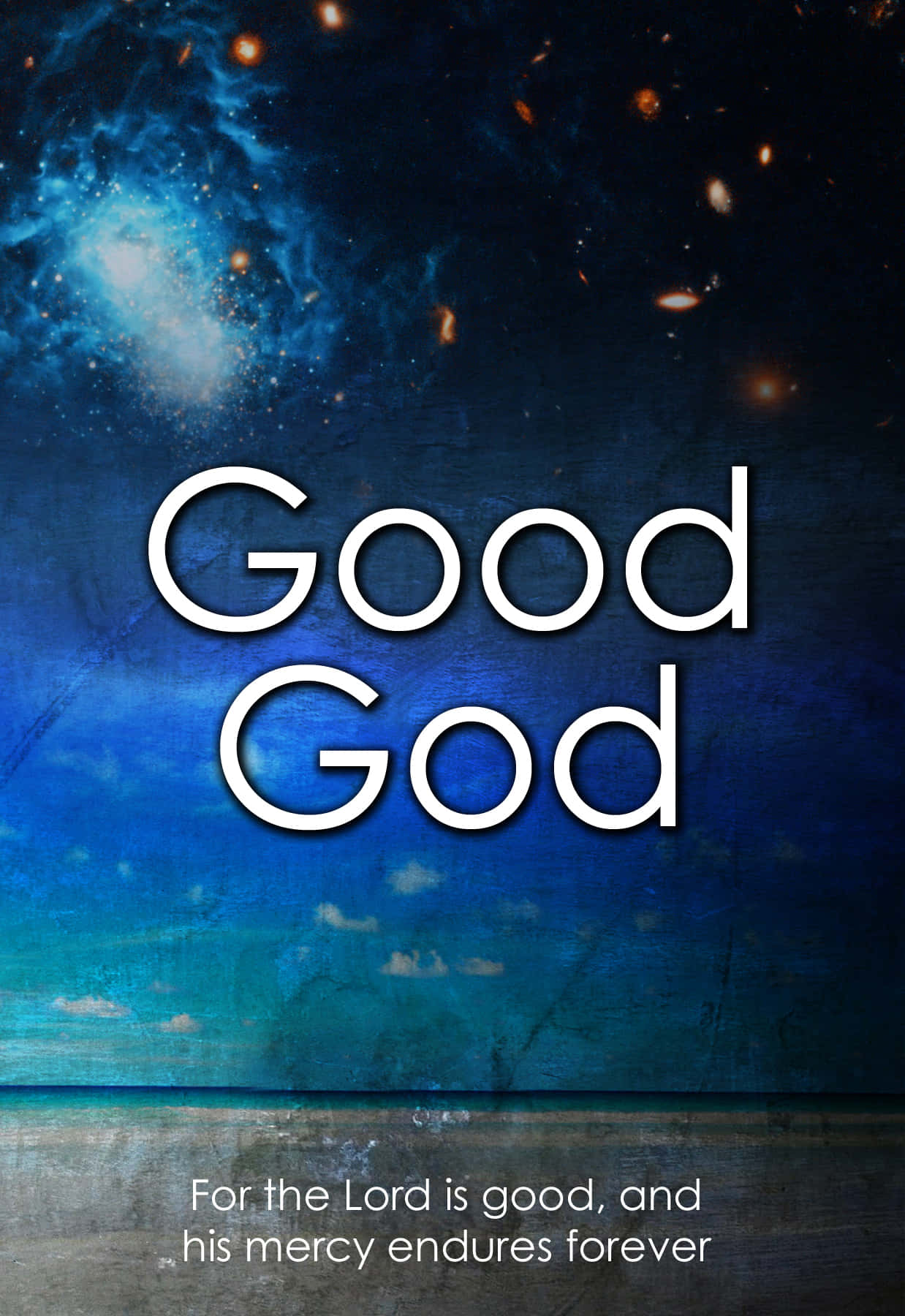 God Is Good, cosmic blue sky, glowing stars, HD Phone Wallpaper
