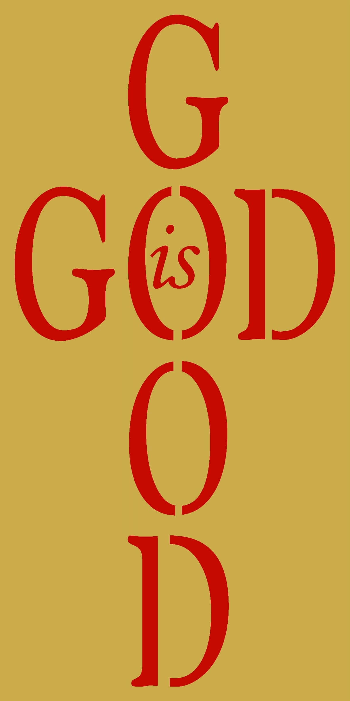 God Is Good, red font, stylized cross formation, Full HD Phone Wallpaper