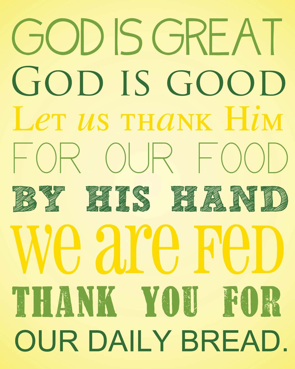 God Is Good, daily bread, cheerful yellow background, HD Phone Wallpaper