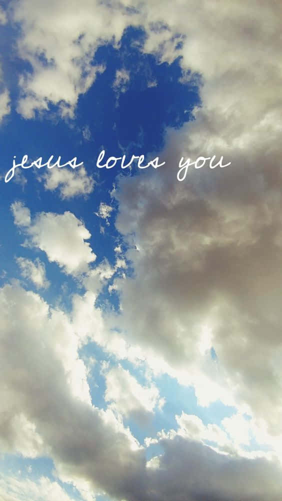God Loves You, jesus loves you, cursive text, SD Phone Wallpaper
