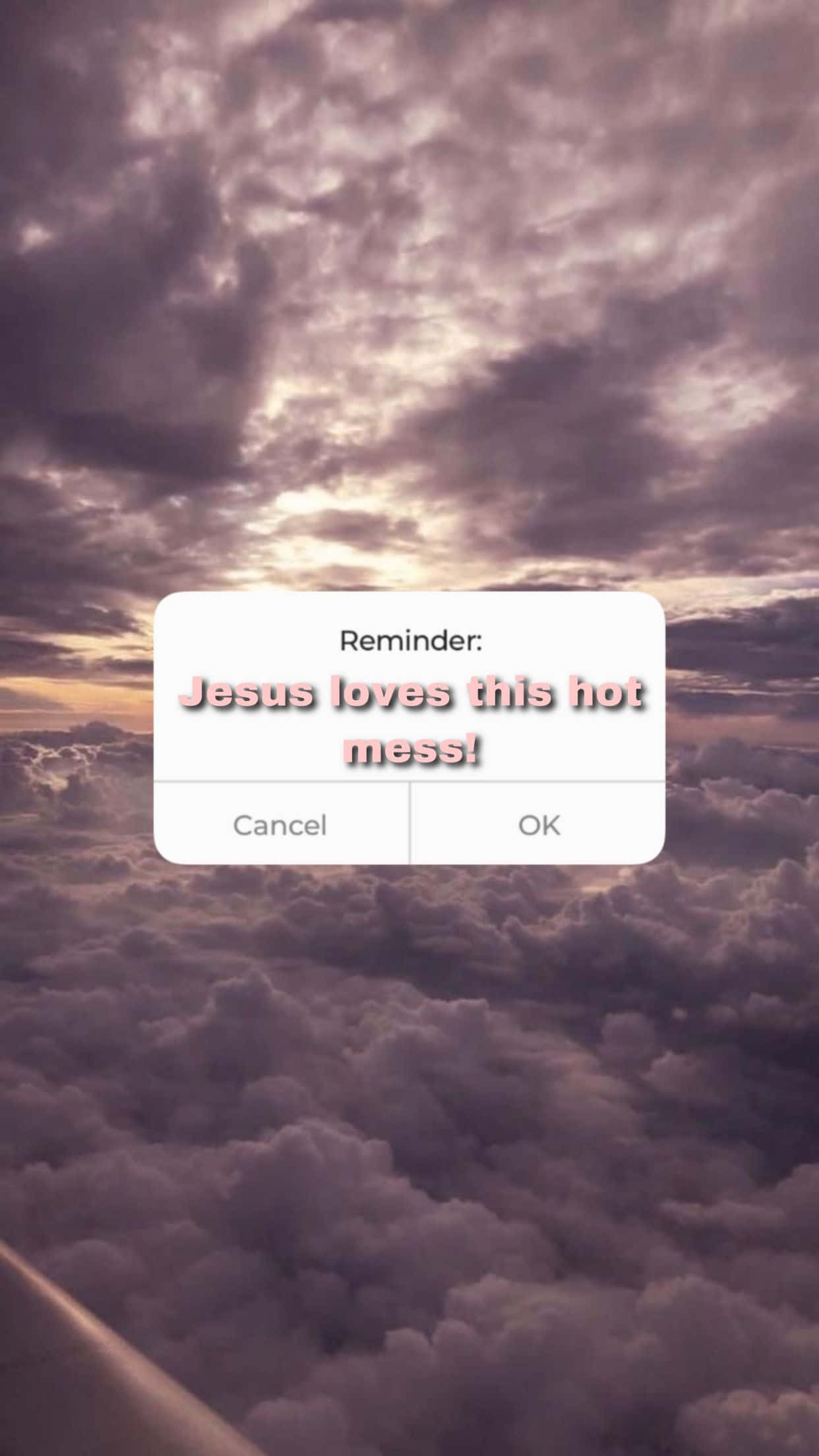 God Loves You, purple sunset, fluffy clouds, Full HD Phone Wallpaper