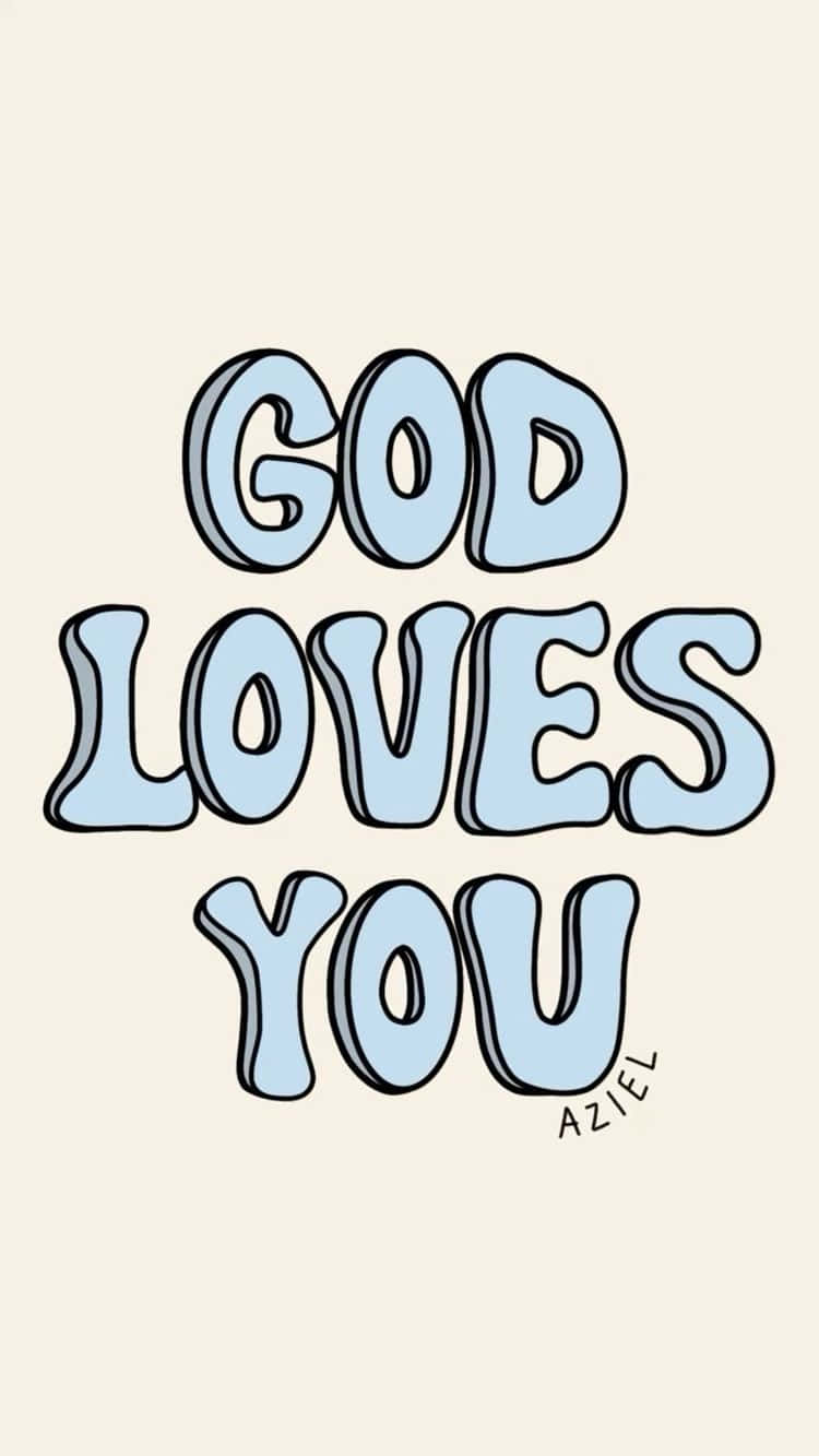 God Loves You, blue, 3d-style text, HD Phone Wallpaper