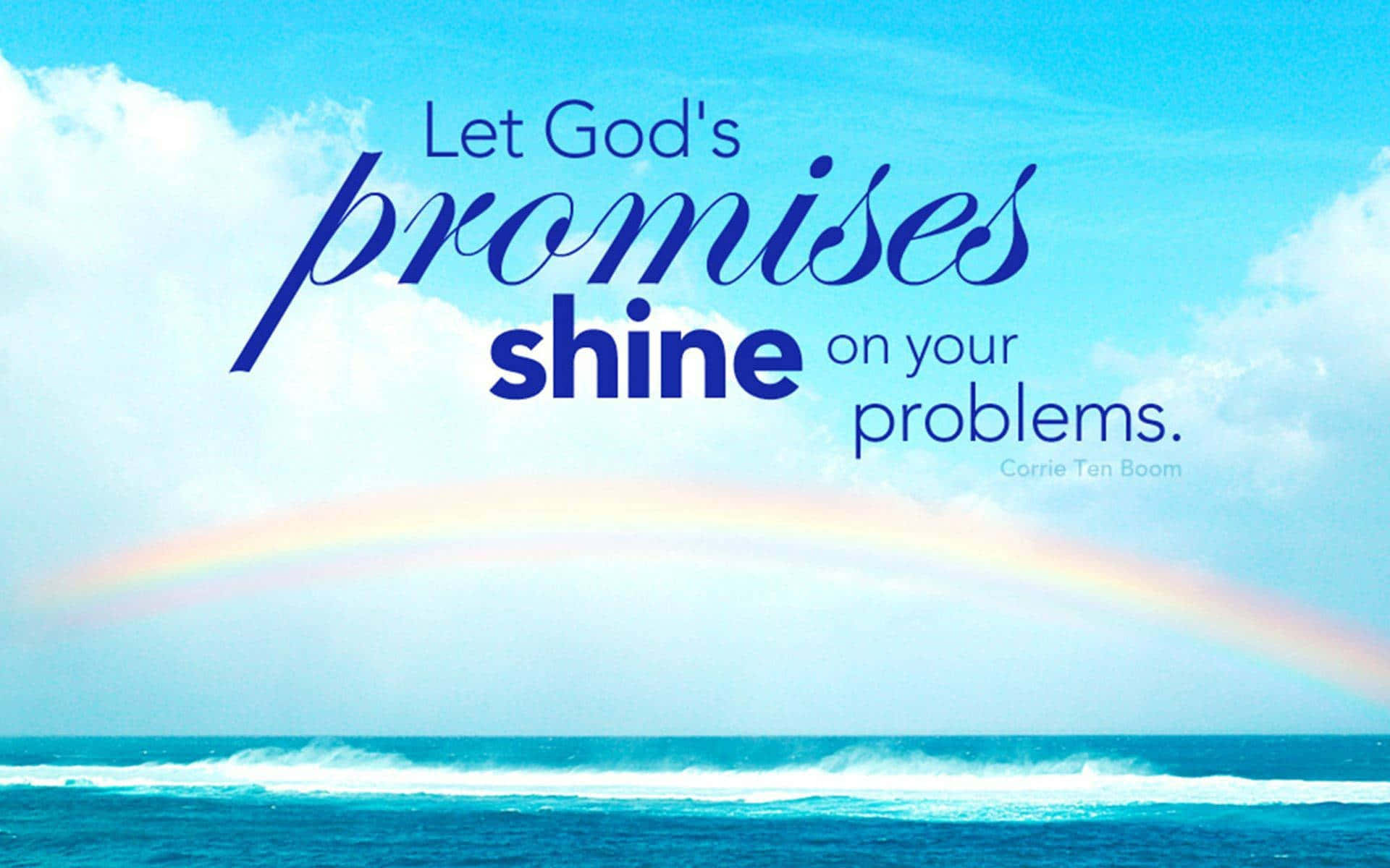 God, rainbow, turquoise ocean, Full HD Desktop Wallpaper