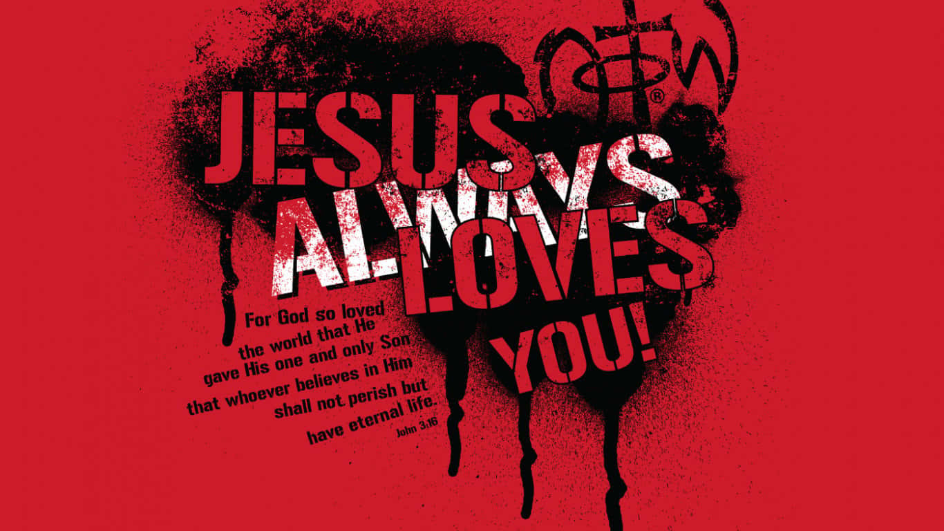 JESUS ALWAYS LOVES YOU, Bible verse, red background, HD Desktop Wallpaper