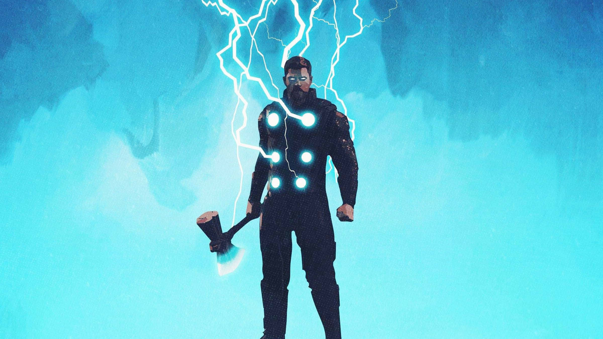 God Of Thunder, dark armor, crackling lightning, Full HD Desktop Wallpaper