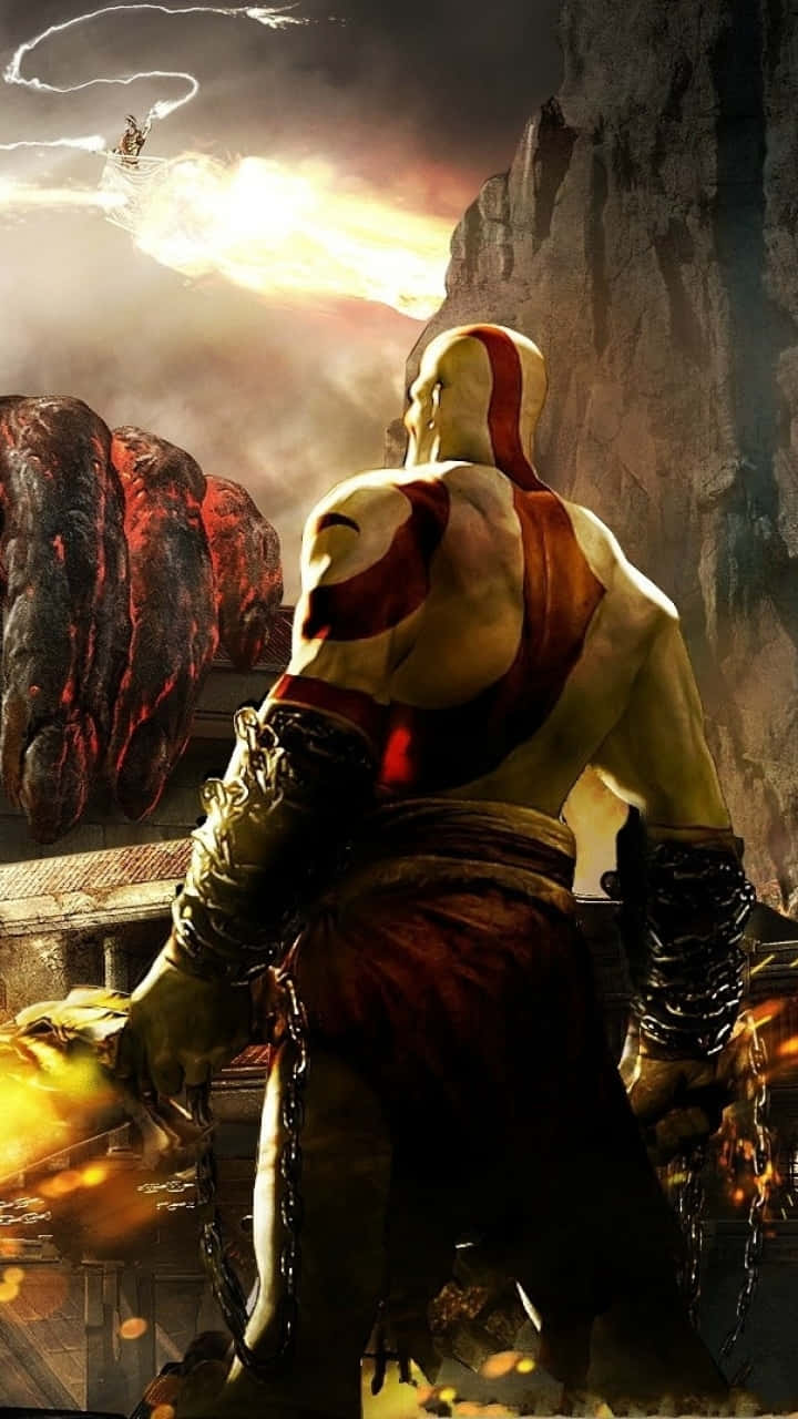 God Of War 5, warrior, red markings, HD Phone Wallpaper