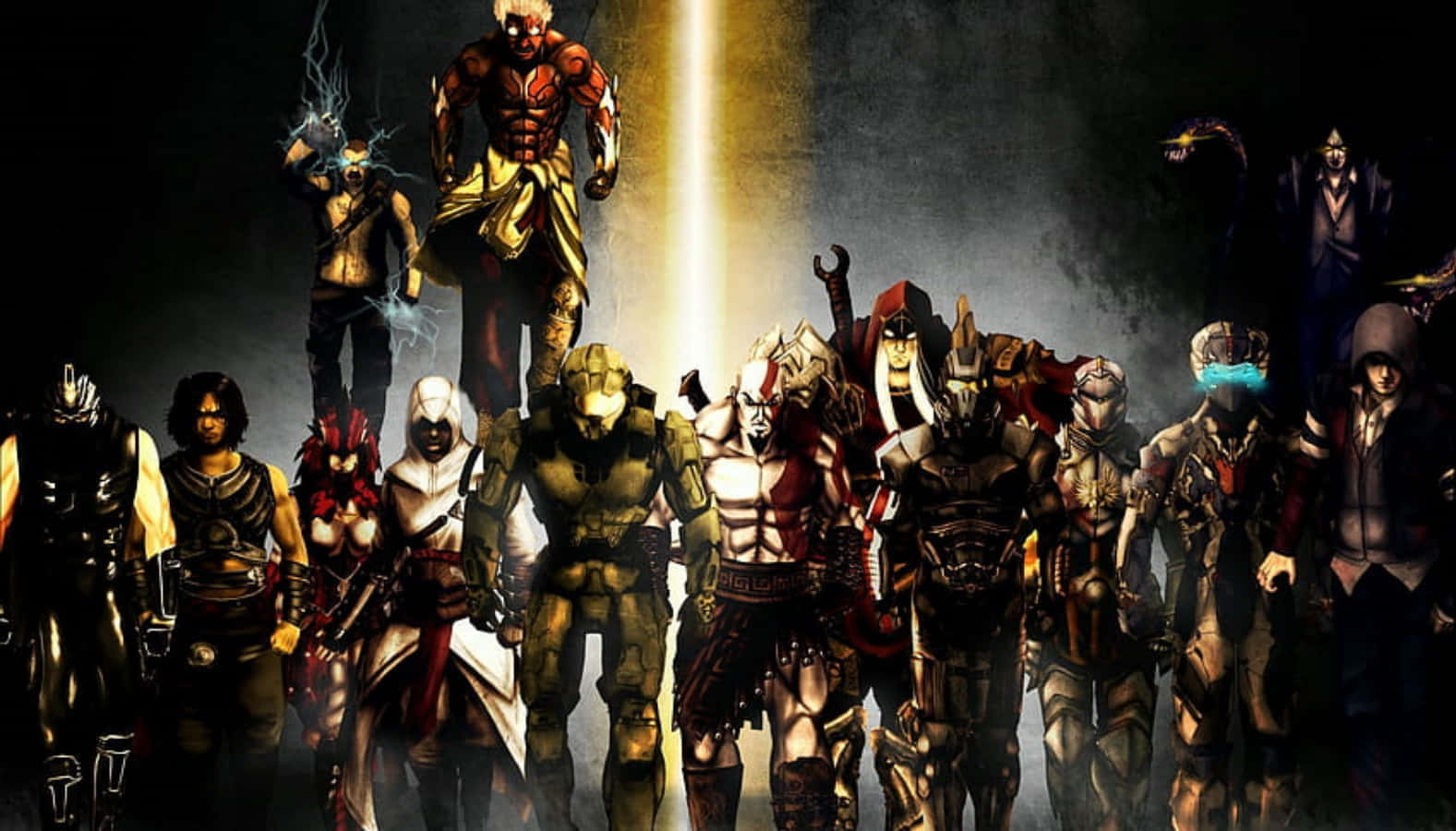 God Of War Characters, armored warriors, supernatural beings, HD Desktop Wallpaper