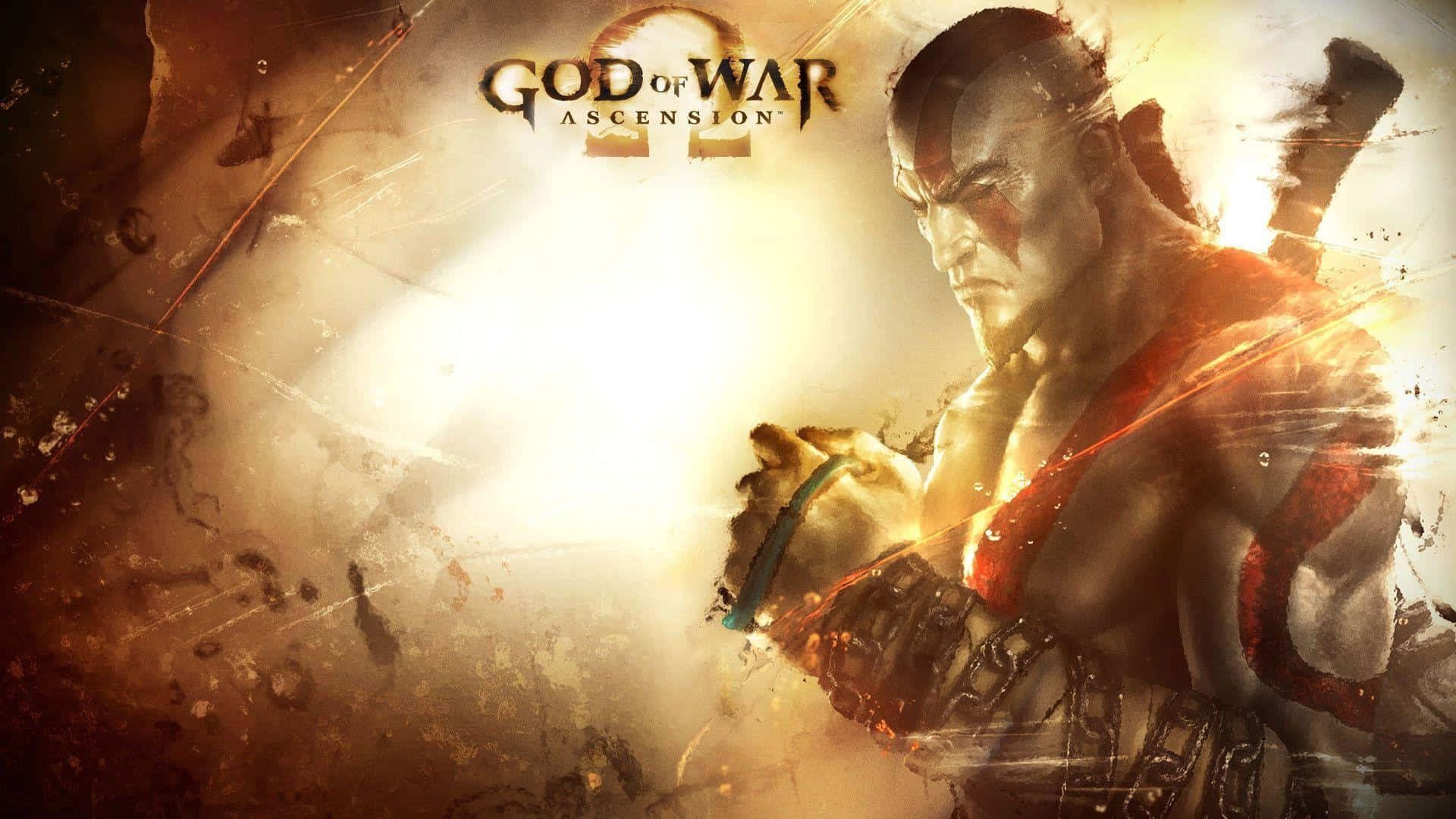 God Of War III, muscular warrior, red markings, Full HD Desktop Wallpaper