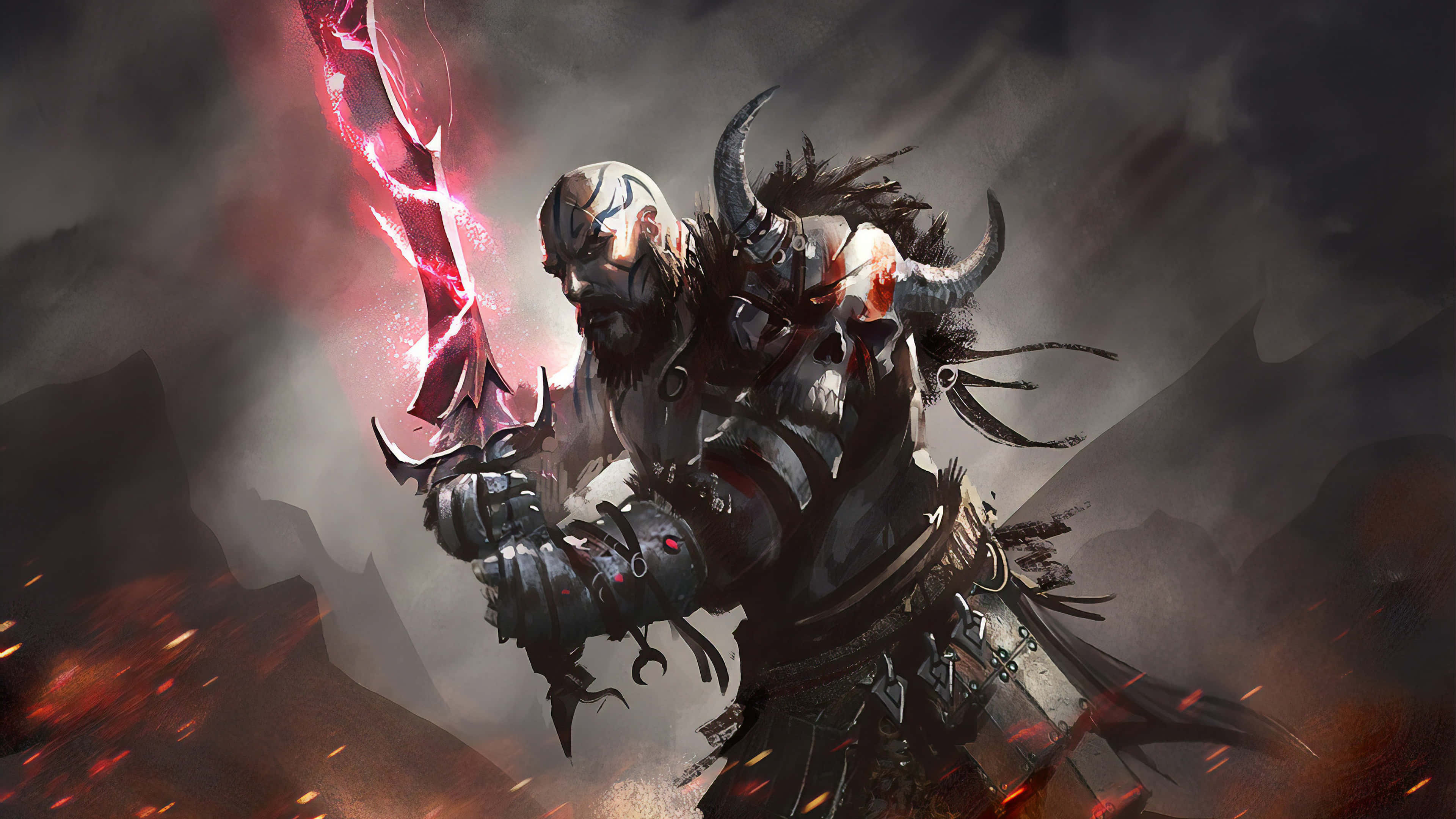 God Of War, horns, armor, 4K Desktop Wallpaper