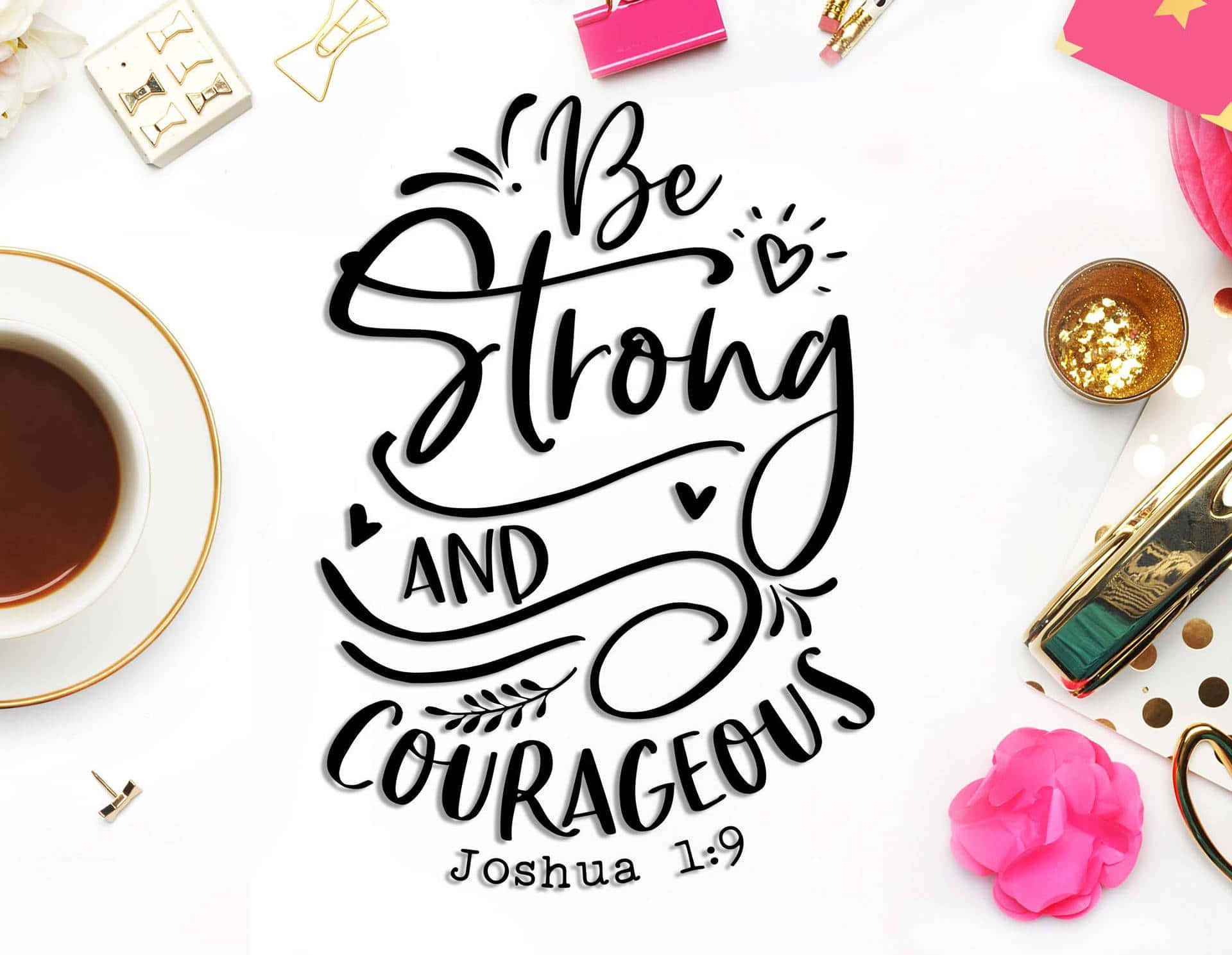God Quotes Desktop, black calligraphy, pink flowers, Full HD Desktop Wallpaper