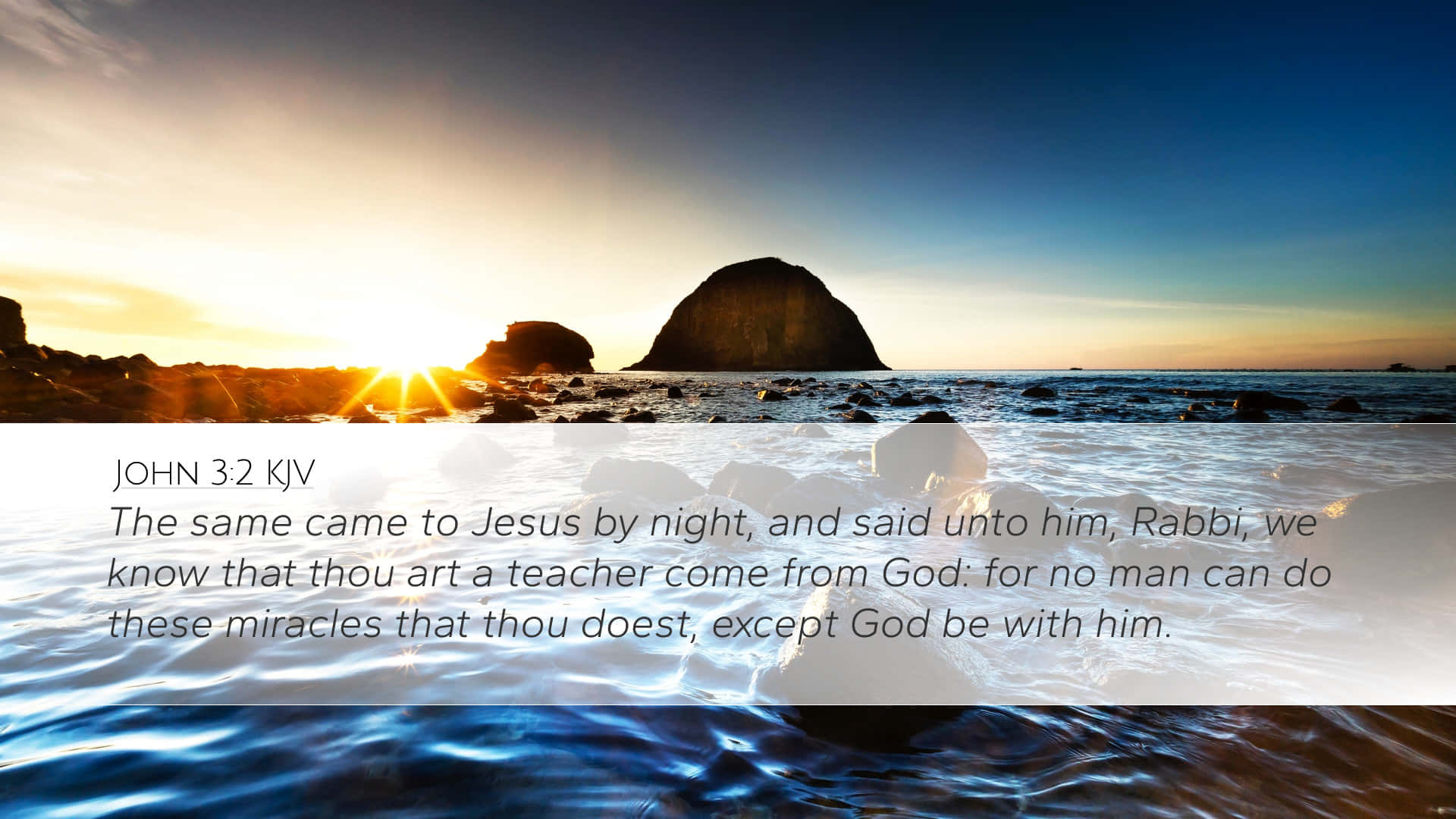 Colossians 1:17, Sunset, ocean rocks, Full HD Desktop Wallpaper