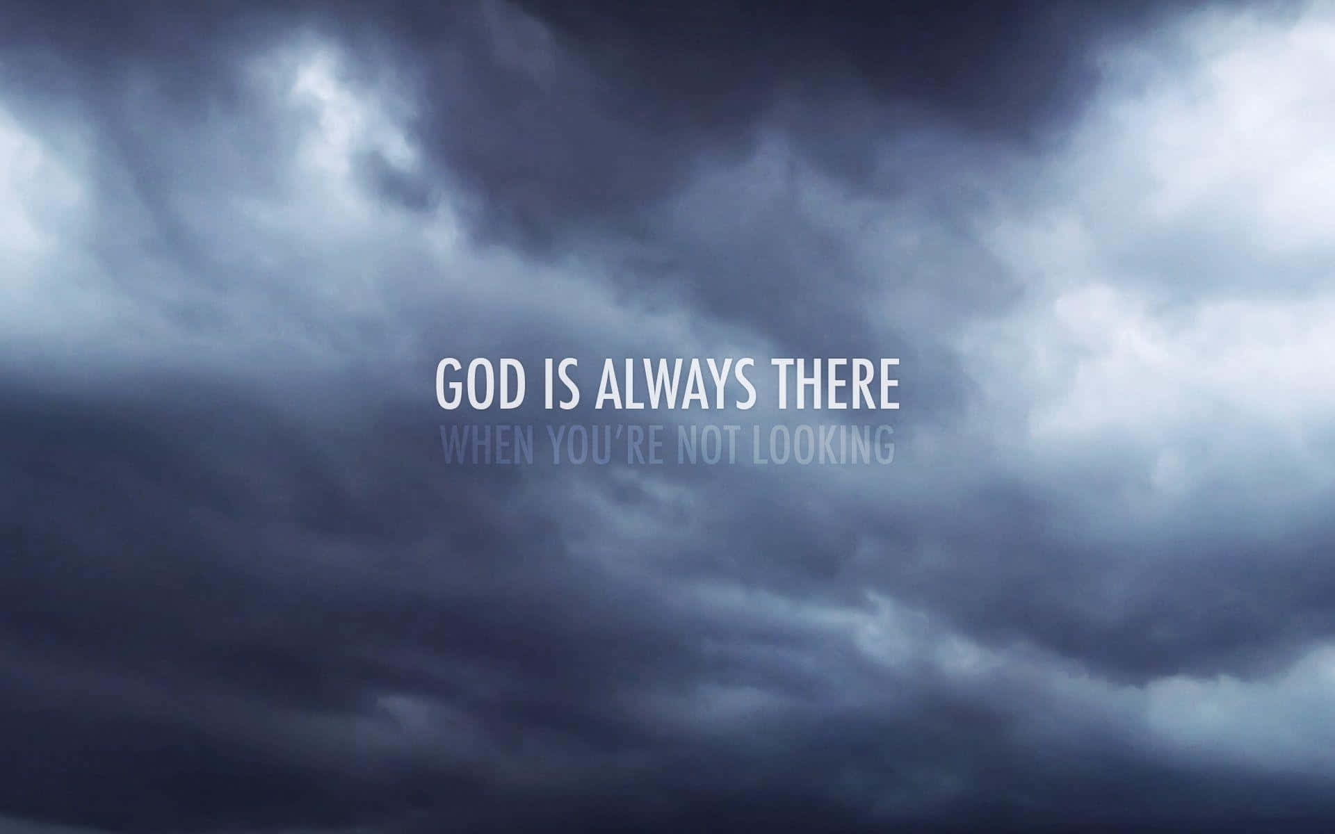 God Quotes Desktop, storm clouds, white text, Full HD Desktop Wallpaper