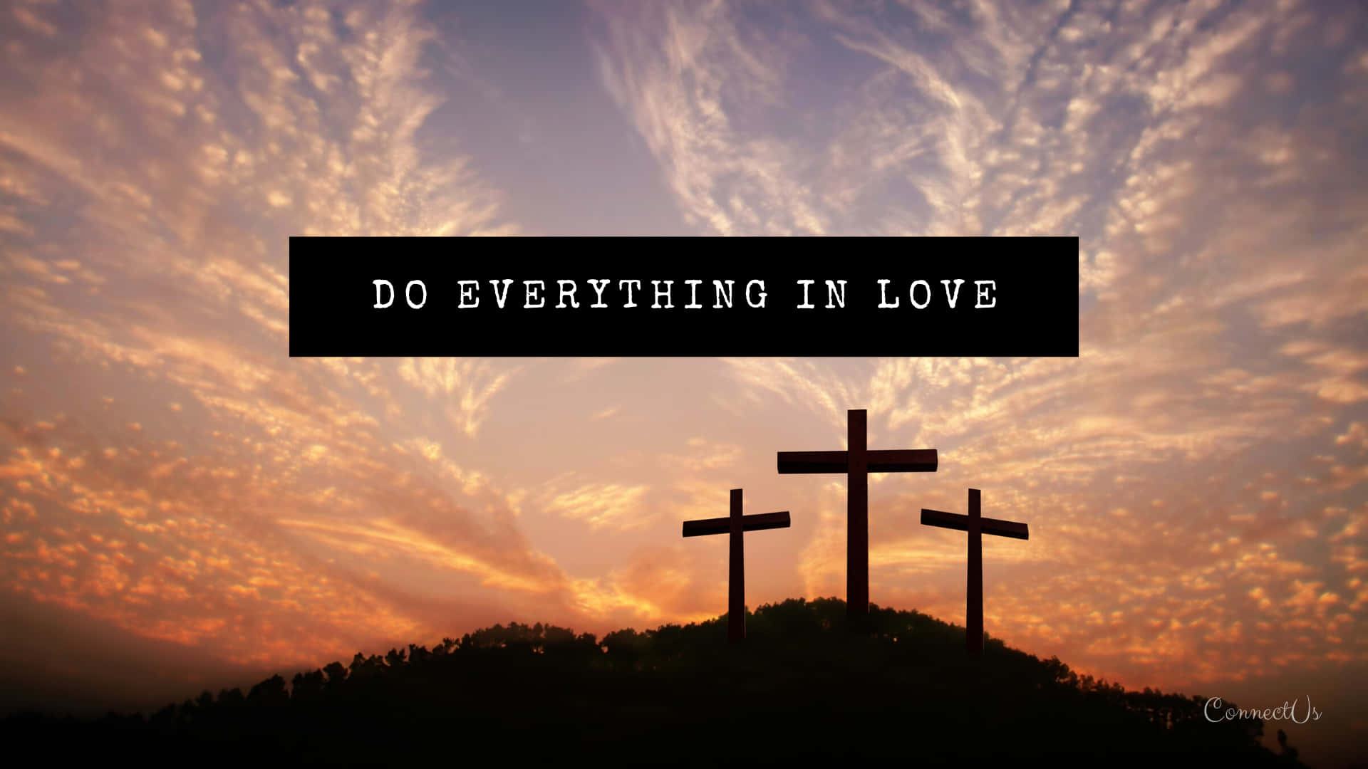 God Quotes Desktop, three crosses, hill, Full HD Desktop Wallpaper