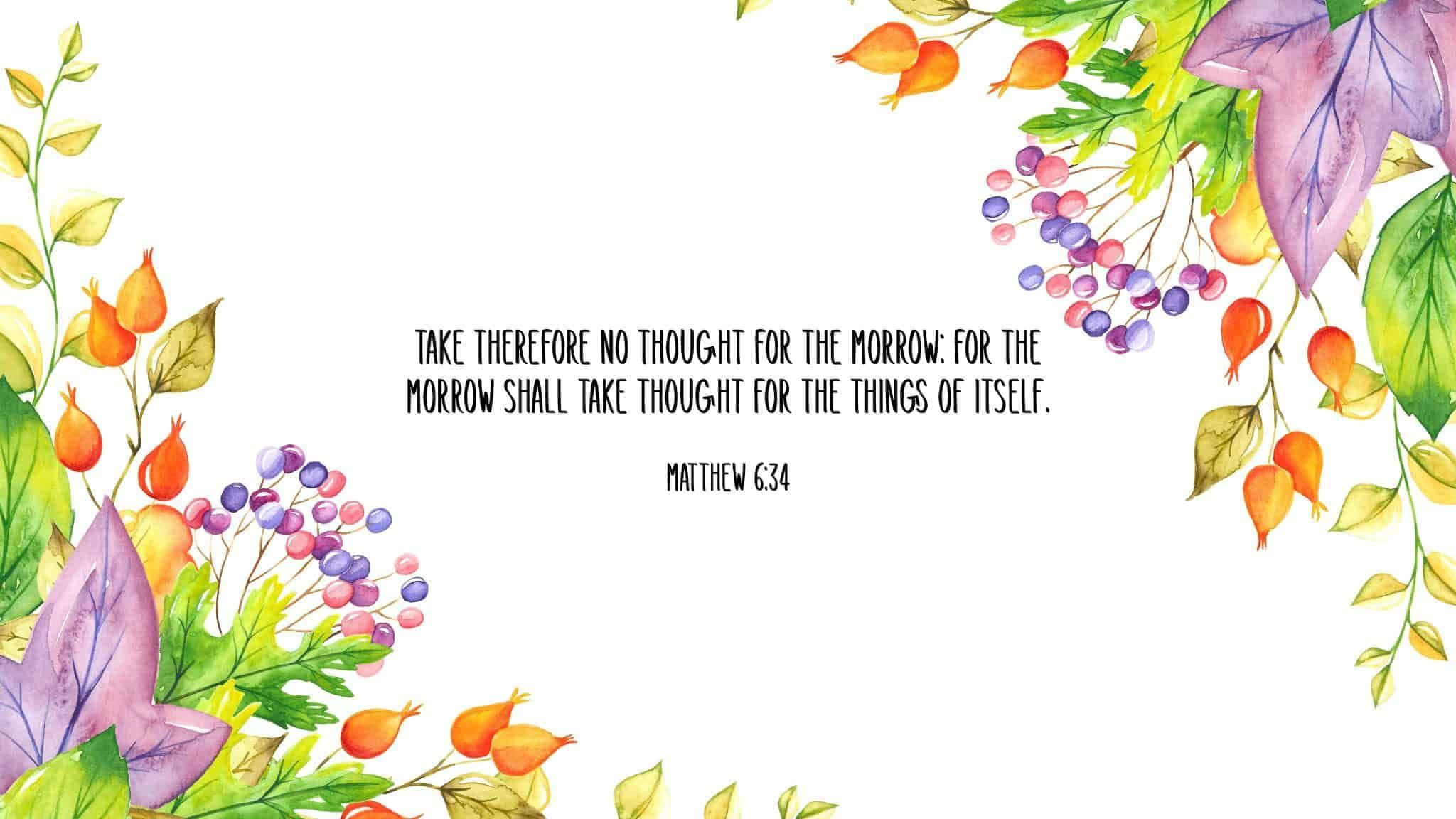 God moves in mysterious ways, watercolor floral border, biblical verse, Full HD Desktop Wallpaper