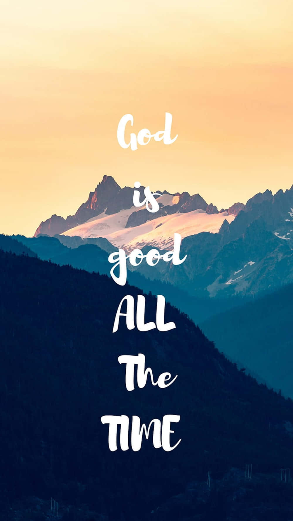 God is good, golden sunset, mountain range, HD Phone Wallpaper