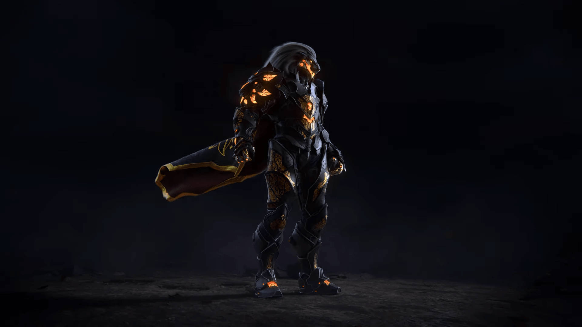 Godfall, white haired warrior, dark armored warrior, Full HD Desktop Wallpaper