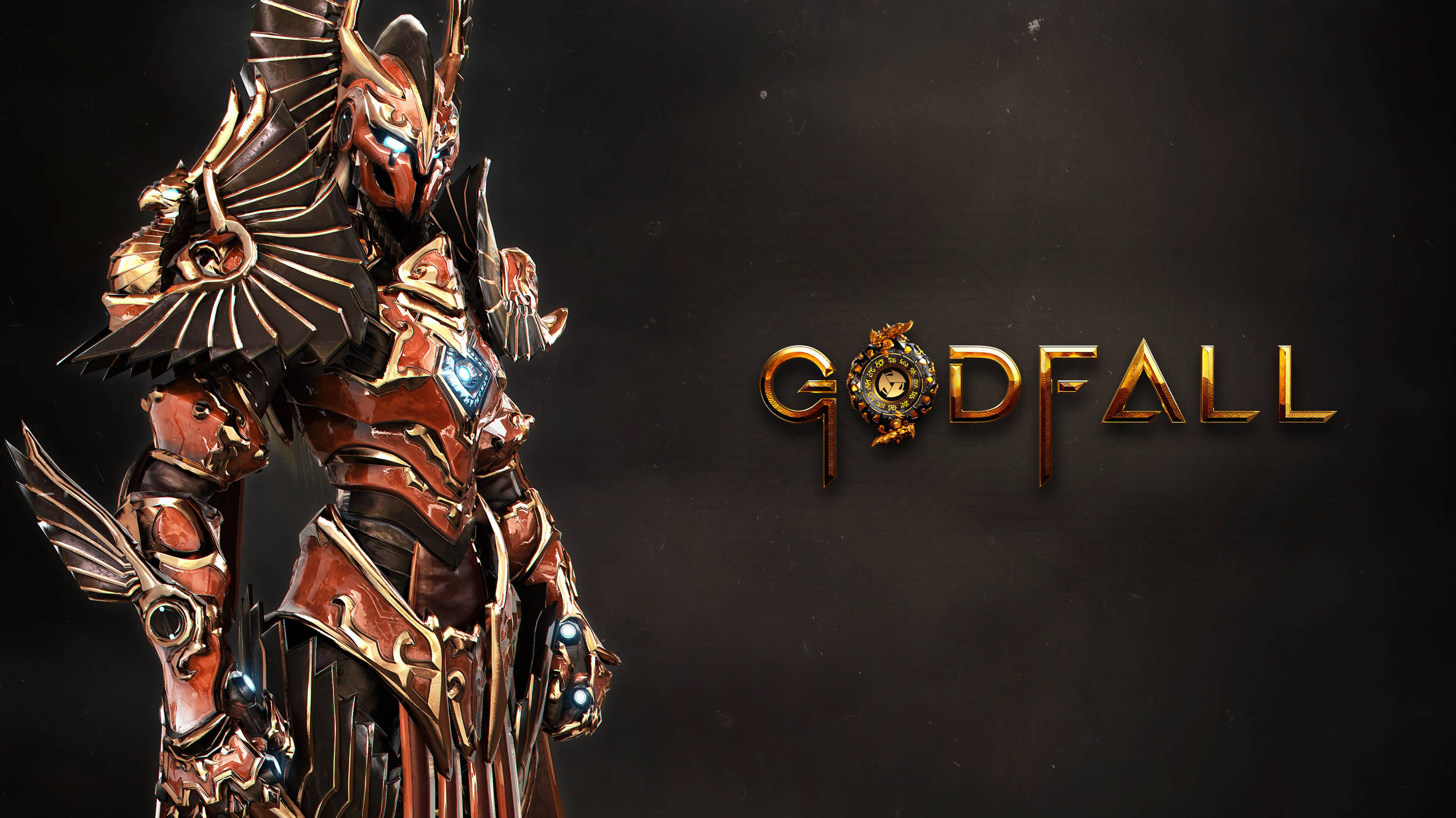 Godfall, red armored warrior, golden and red armor, 4K Desktop Wallpaper