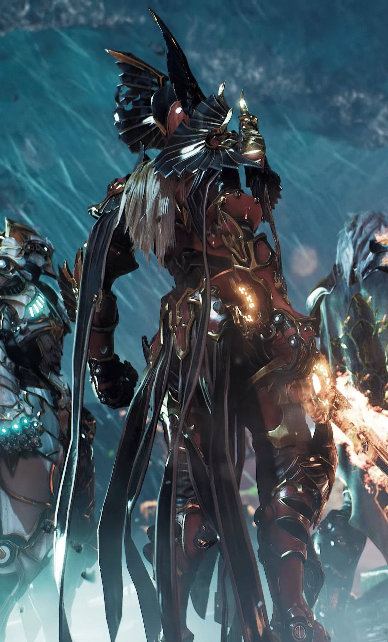 Godfall, heroes, rainy battlefield, Full HD Phone Wallpaper