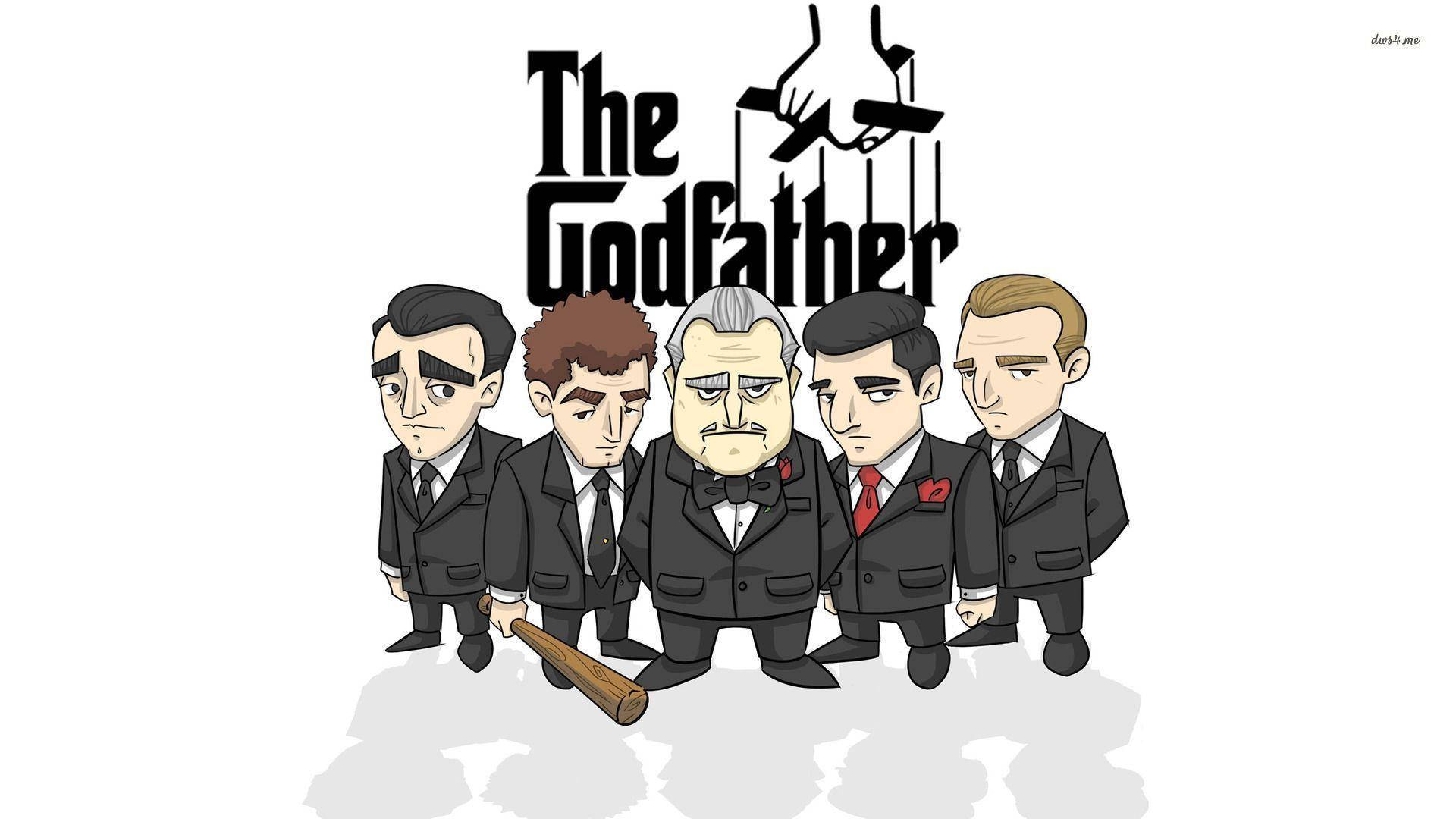 The Godfather, chibi, five men in suits, Full HD Desktop Wallpaper