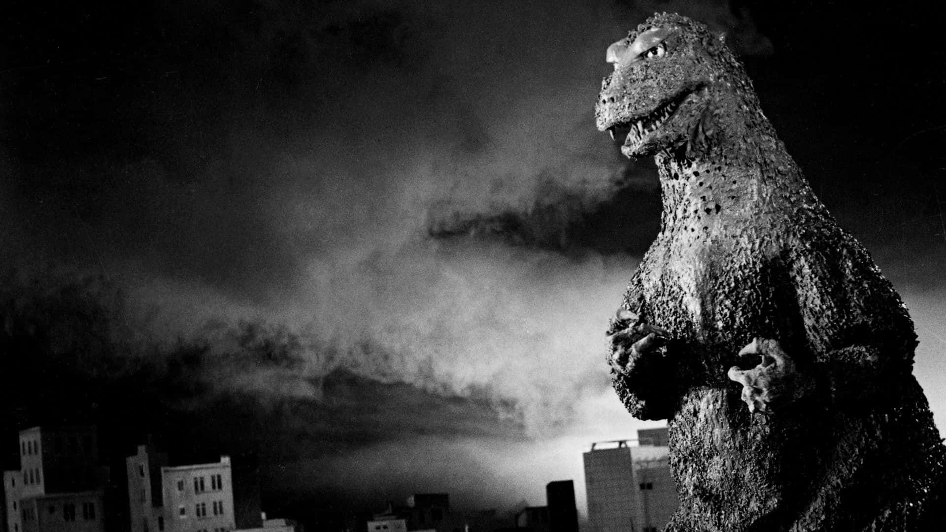 Godzilla 1954, monochrome, cityscape, Full HD Desktop Wallpaper