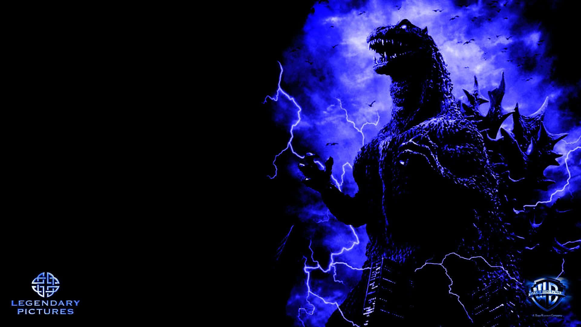 Godzilla 1998, stormy blue sky, electric lightning, Full HD Desktop Wallpaper