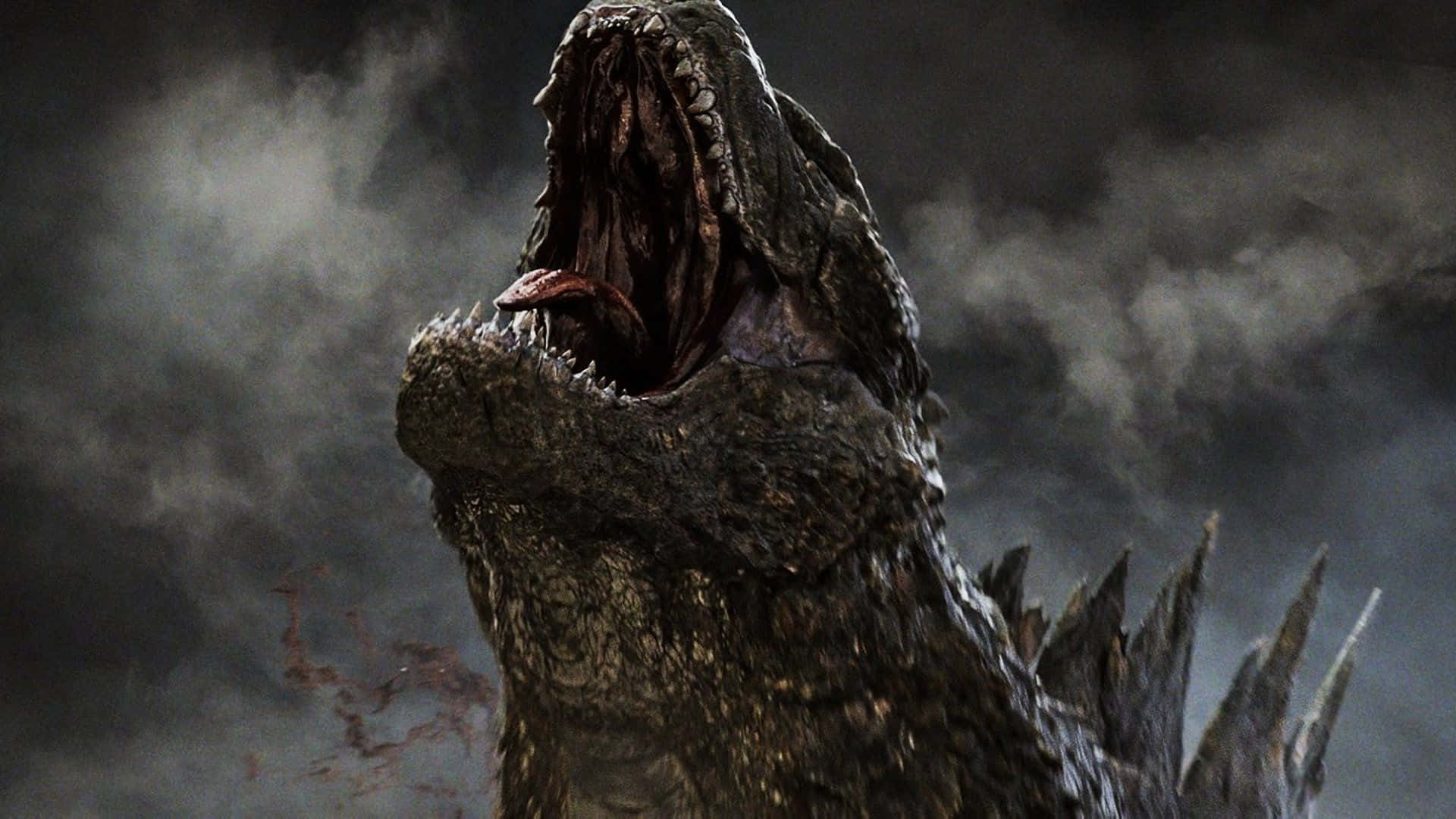 Godzilla 1998, stormy gray sky, smoke, Full HD Desktop Wallpaper