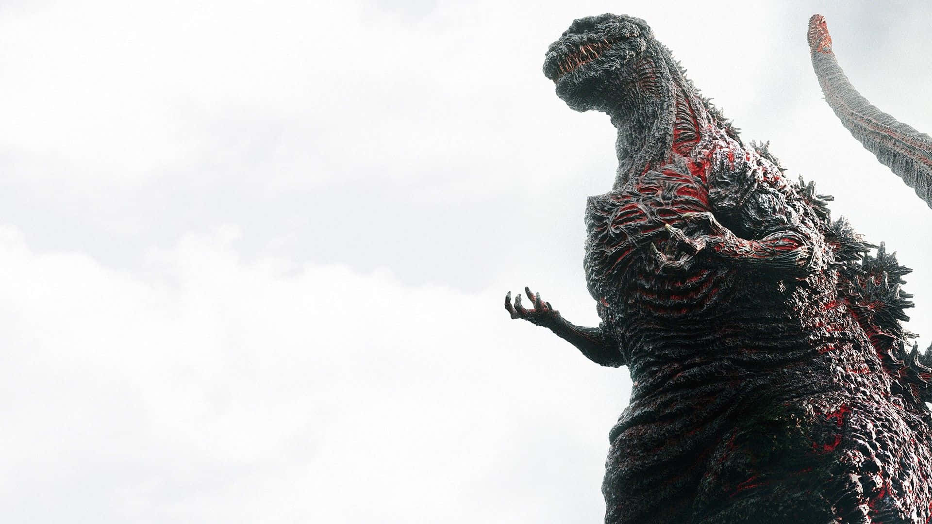 Godzilla, dark scales, glowing red veins, Full HD Desktop Wallpaper