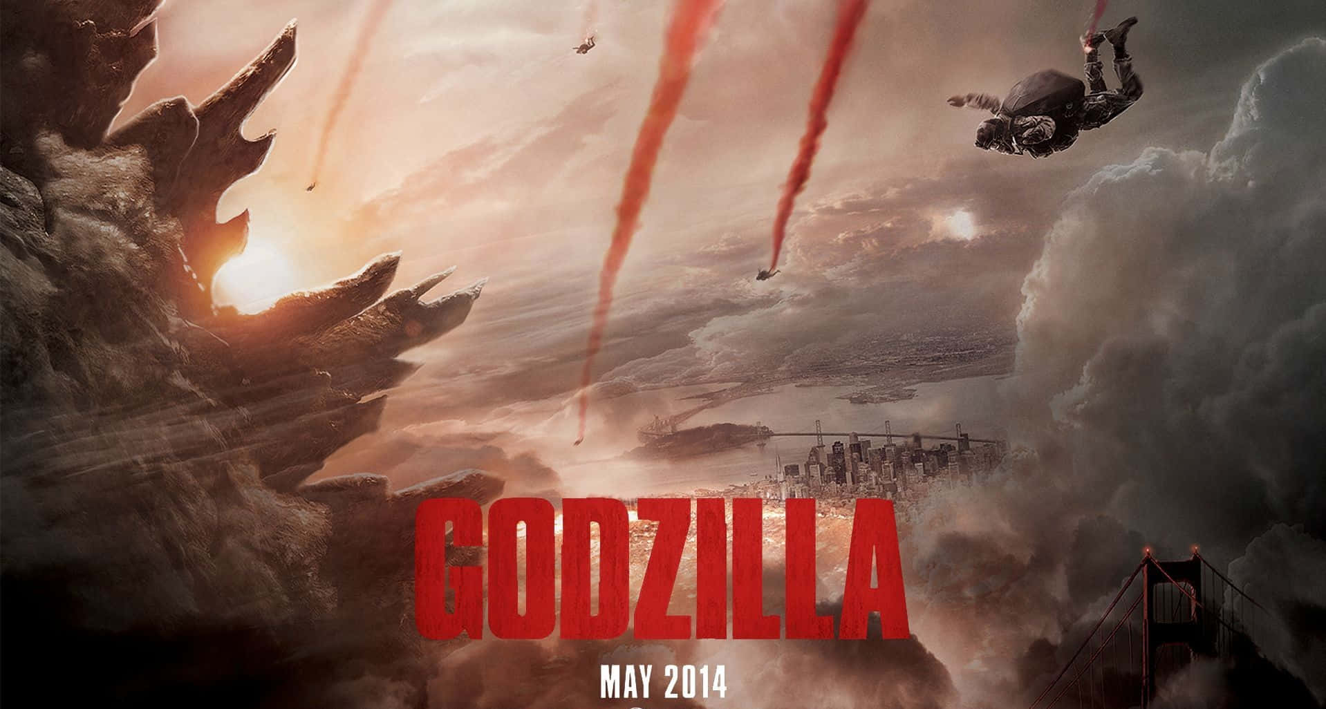 Godzilla 2014, massive head, city, HD Desktop Wallpaper