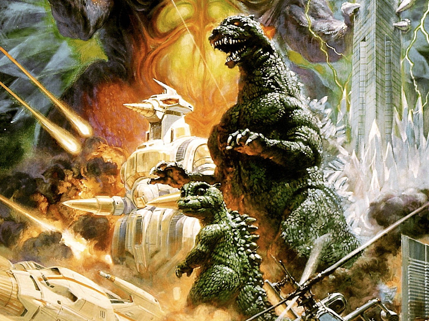 Godzilla, kaiju, fiery explosions, HD Desktop Wallpaper