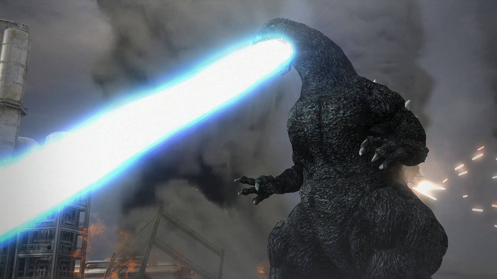 Godzilla, 4K, fire beam, Full HD Desktop Wallpaper