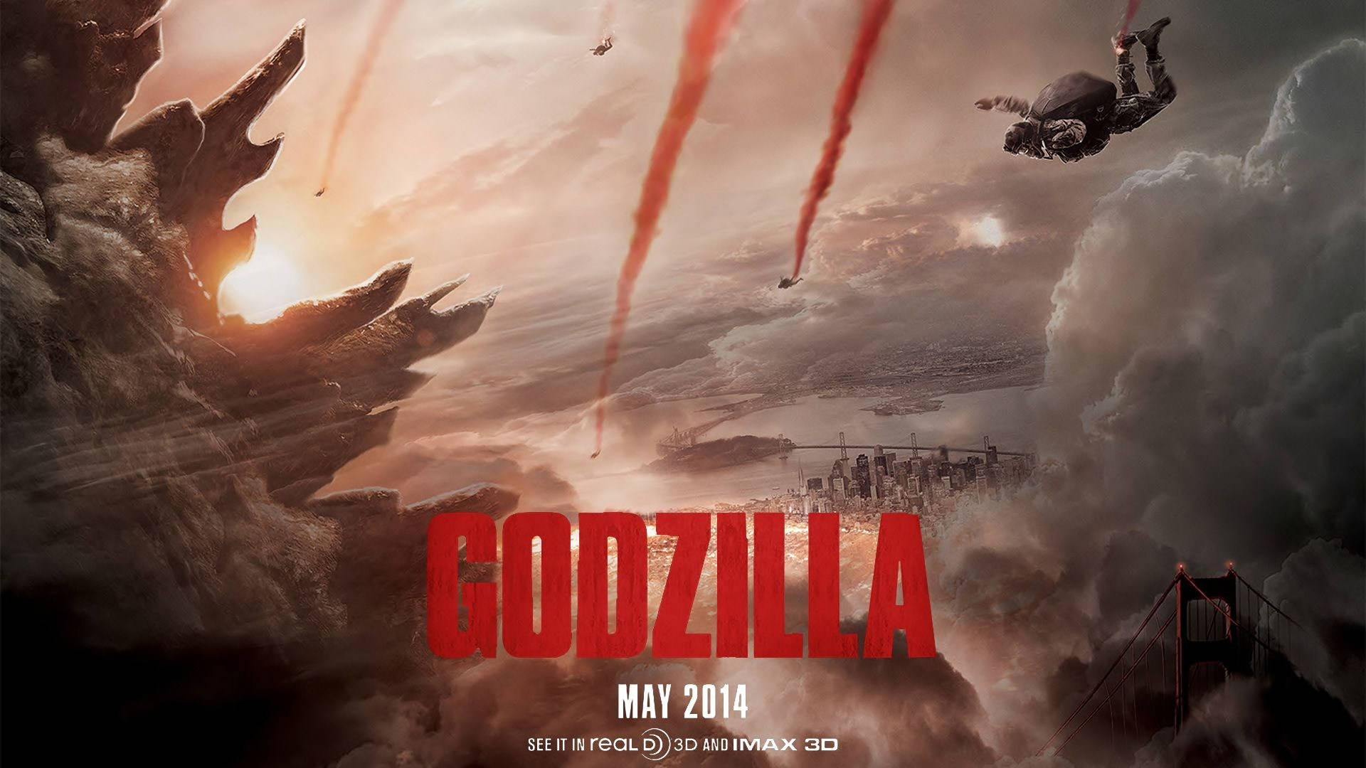 Godzilla, 4K Screening, massive spiked back, Full HD Desktop Wallpaper