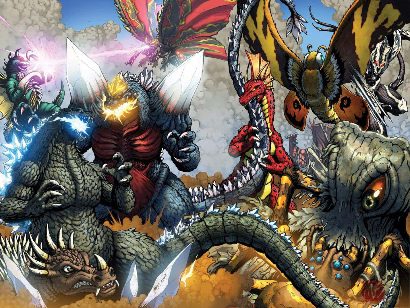 Godzilla Earth, kaiju monsters, glowing eyes, HD Desktop Wallpaper